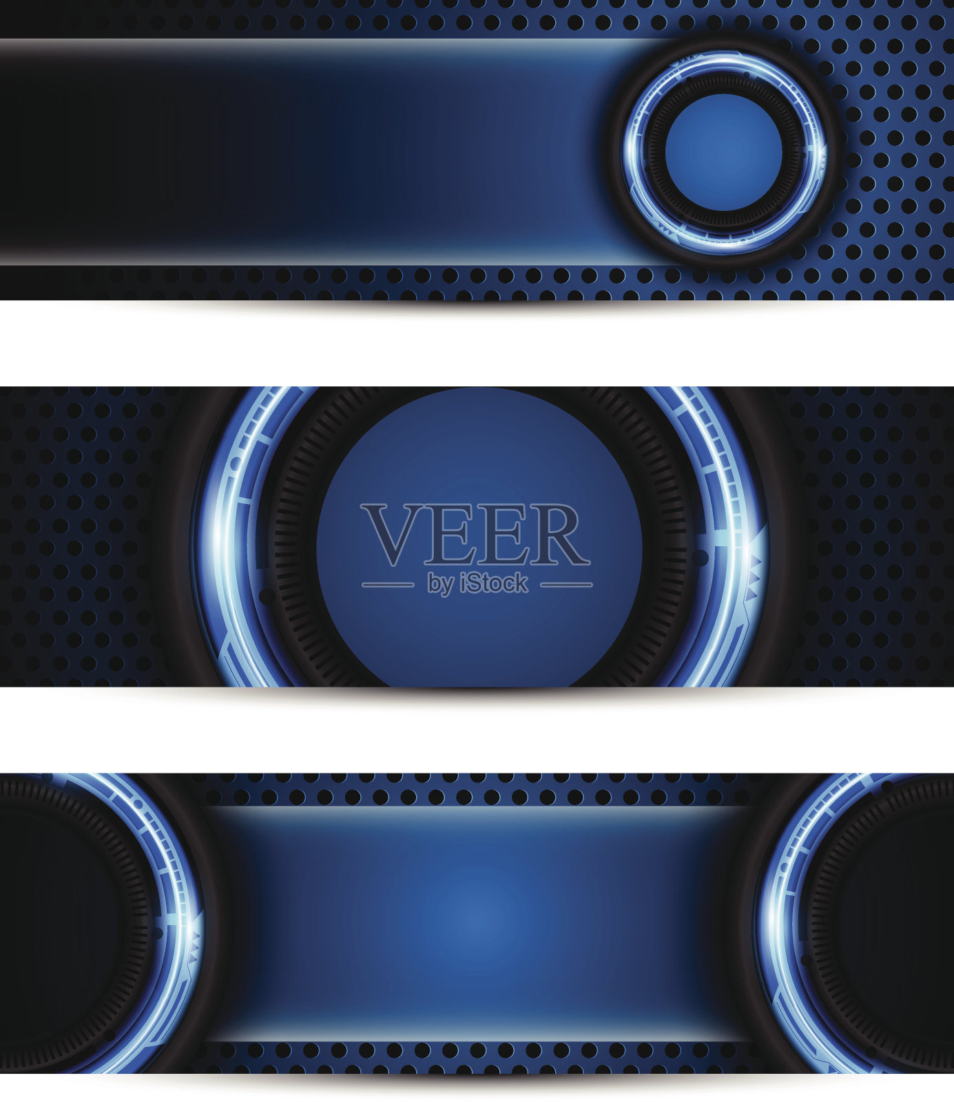 一组向量抽象技术概念横幅插画图片素材