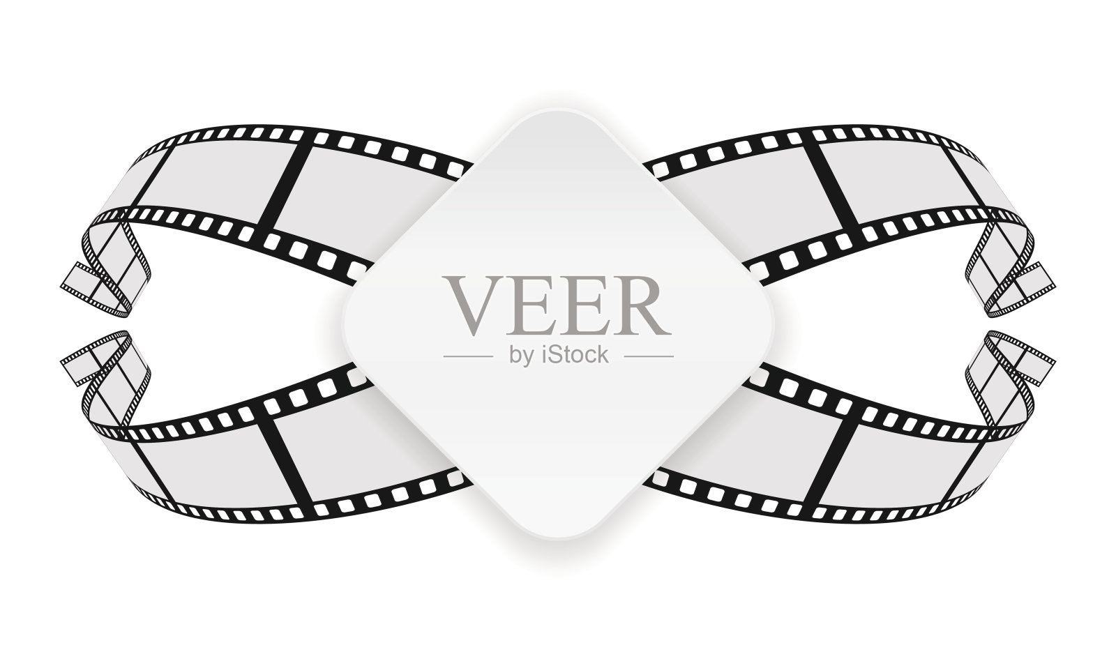 纸横幅上的胶片卷轴背景插画图片素材