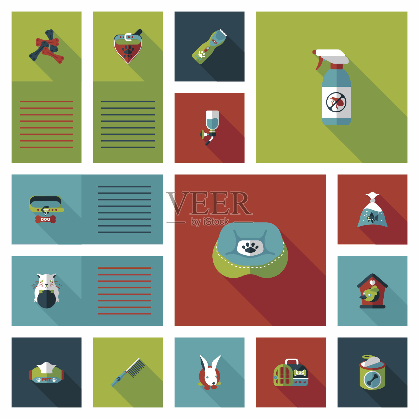 宠物ui平面设计背景设置，eps10插画图片素材
