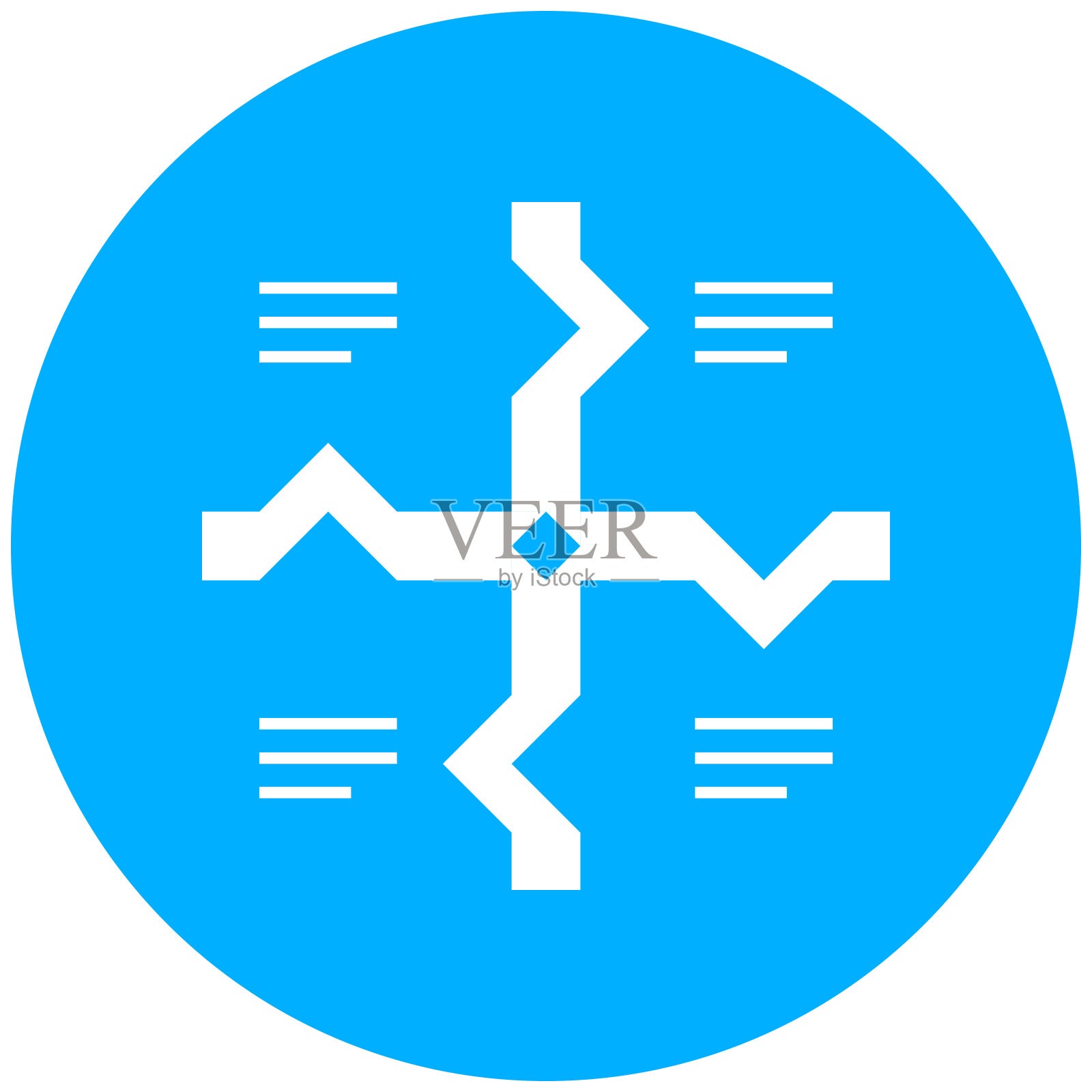 圆形按钮上的流程图图标。-轮系列插画图片素材