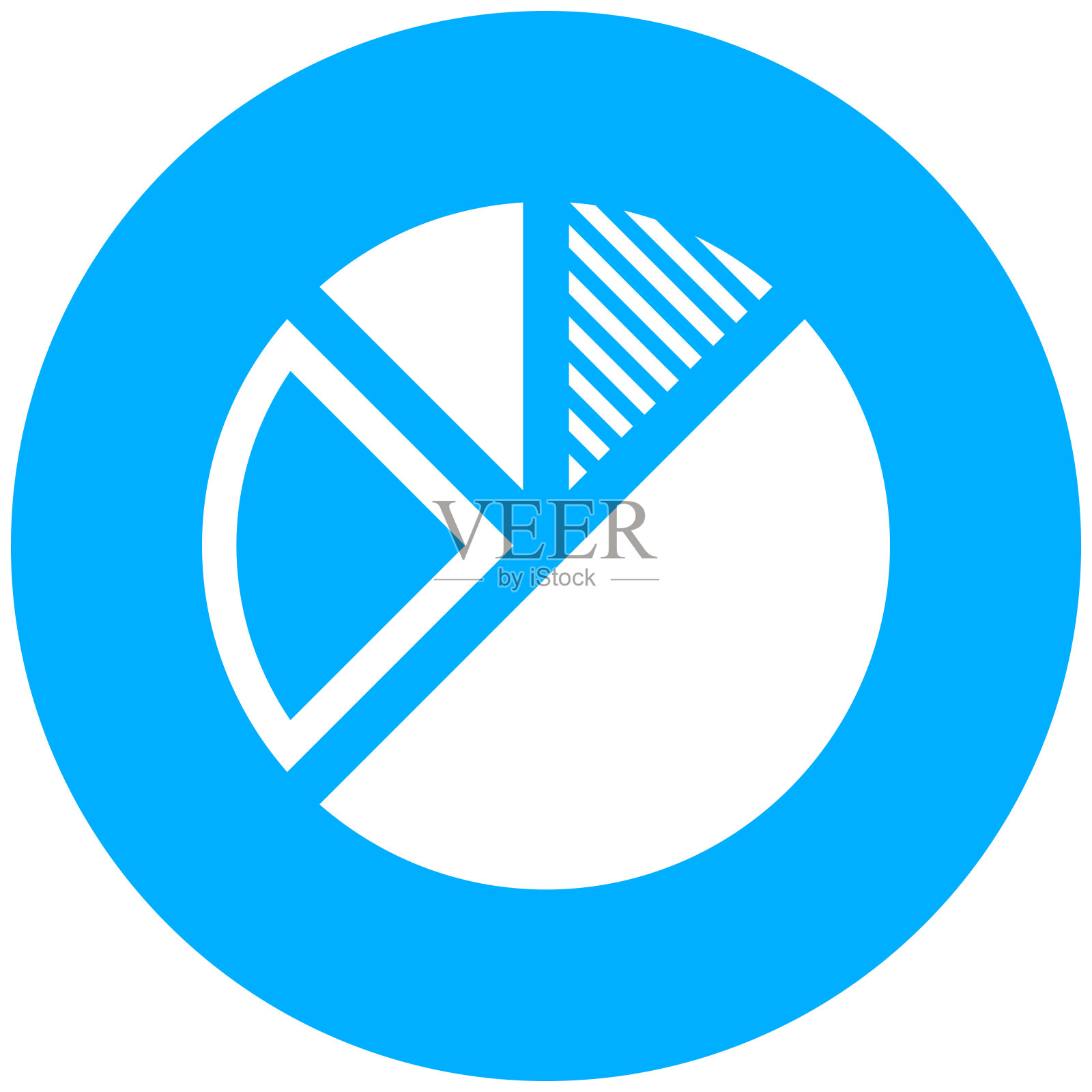 圆形按钮上的饼图图标。-轮系列图标素材