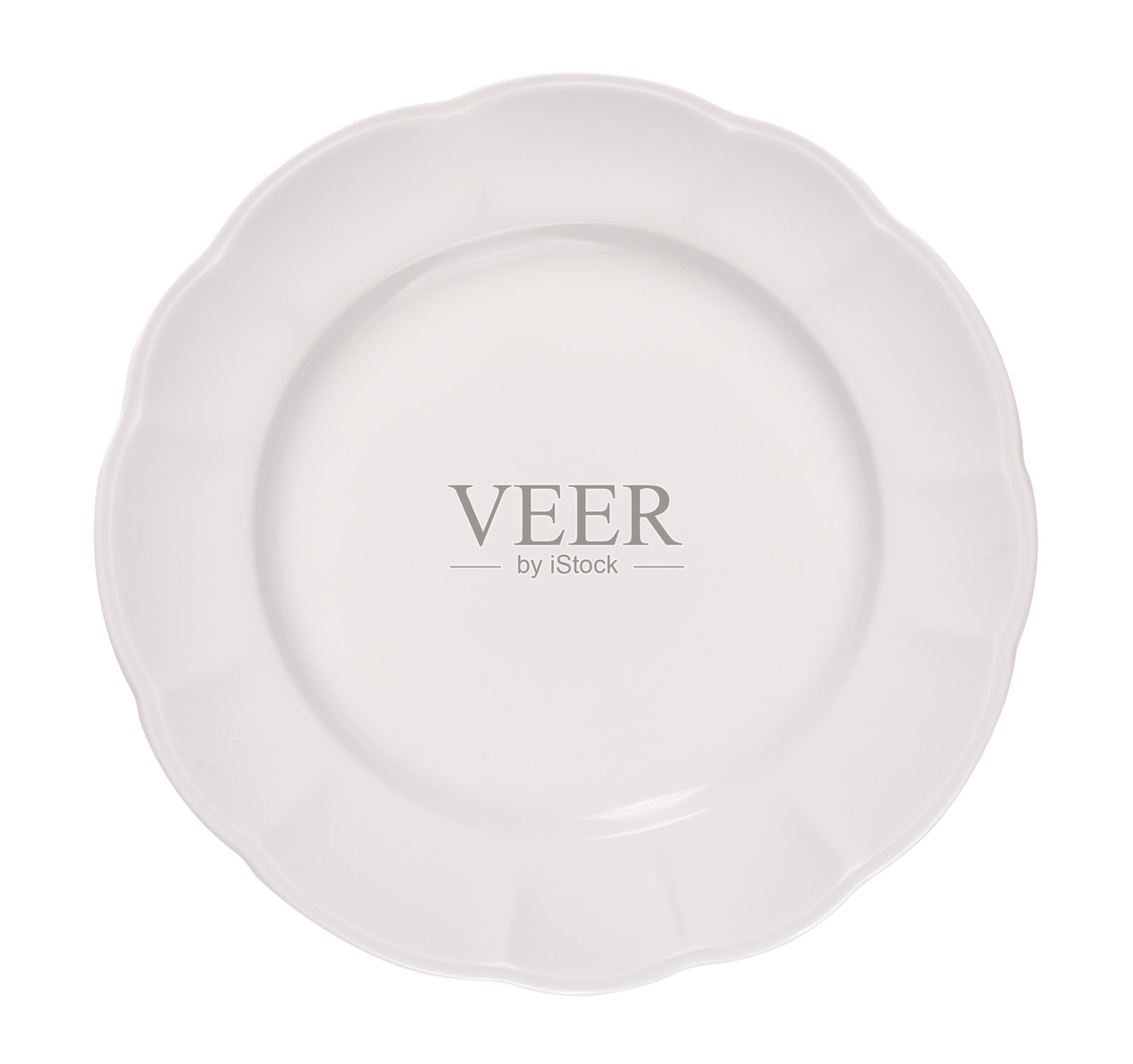 白色背景上的空白陶瓷板照片摄影图片