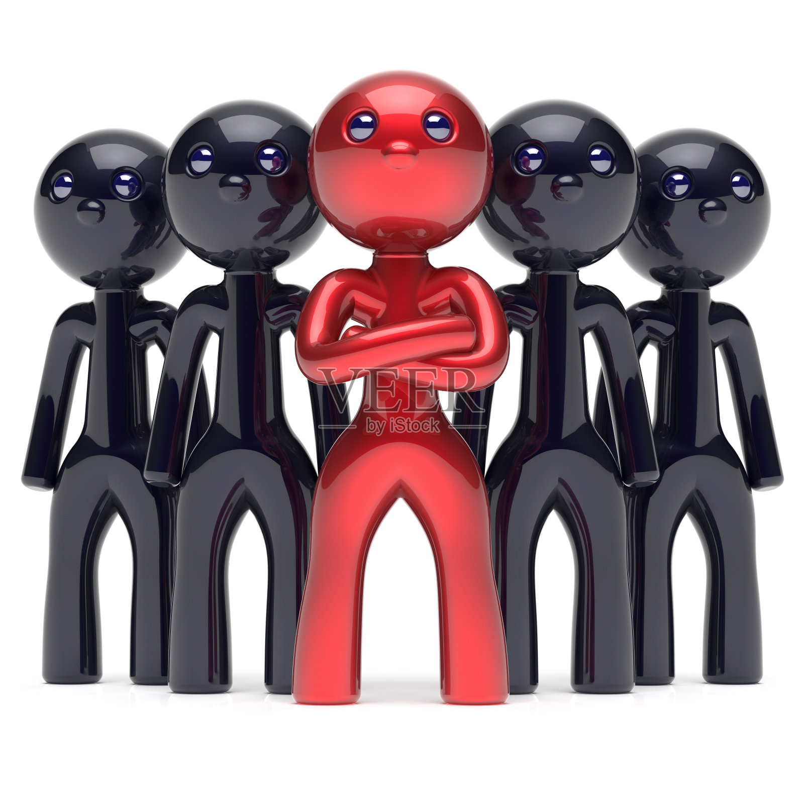 团队领导老板风格化红色人物领袖图标照片摄影图片