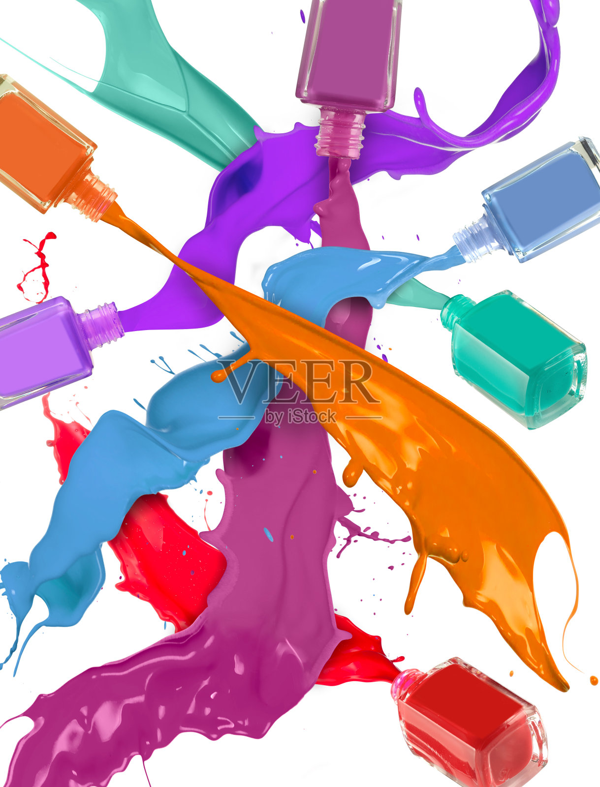 颜色鲜艳的指甲油瓶子照片摄影图片