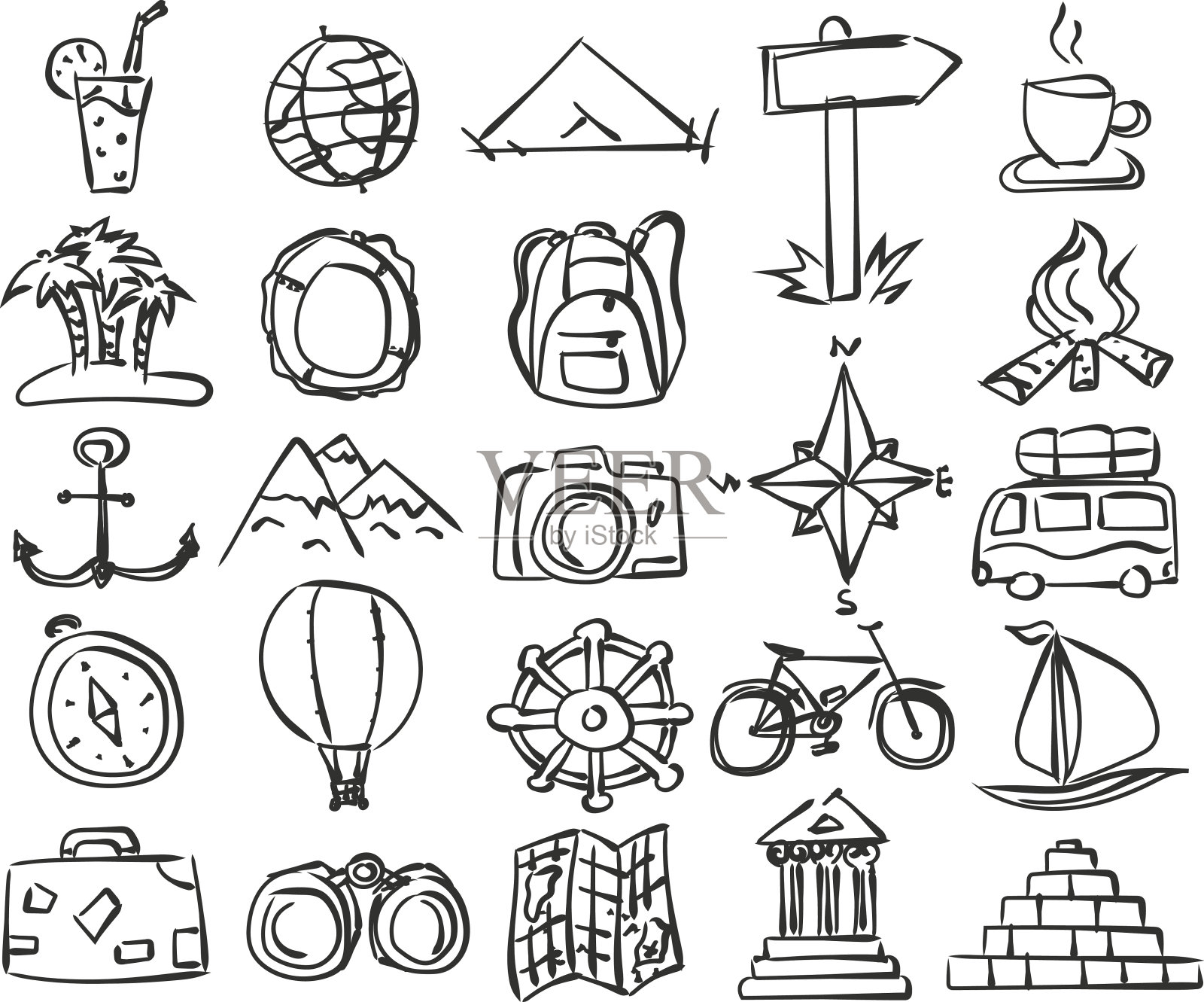 向量旅行图标图标素材