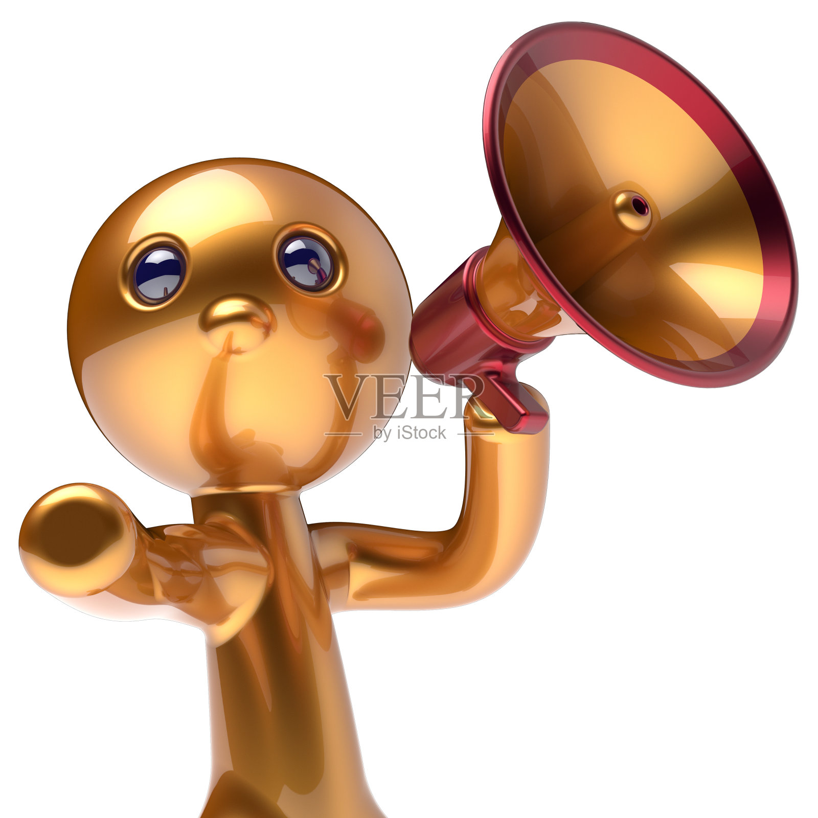 男子晋升发言扩音器新闻人物程式化照片摄影图片