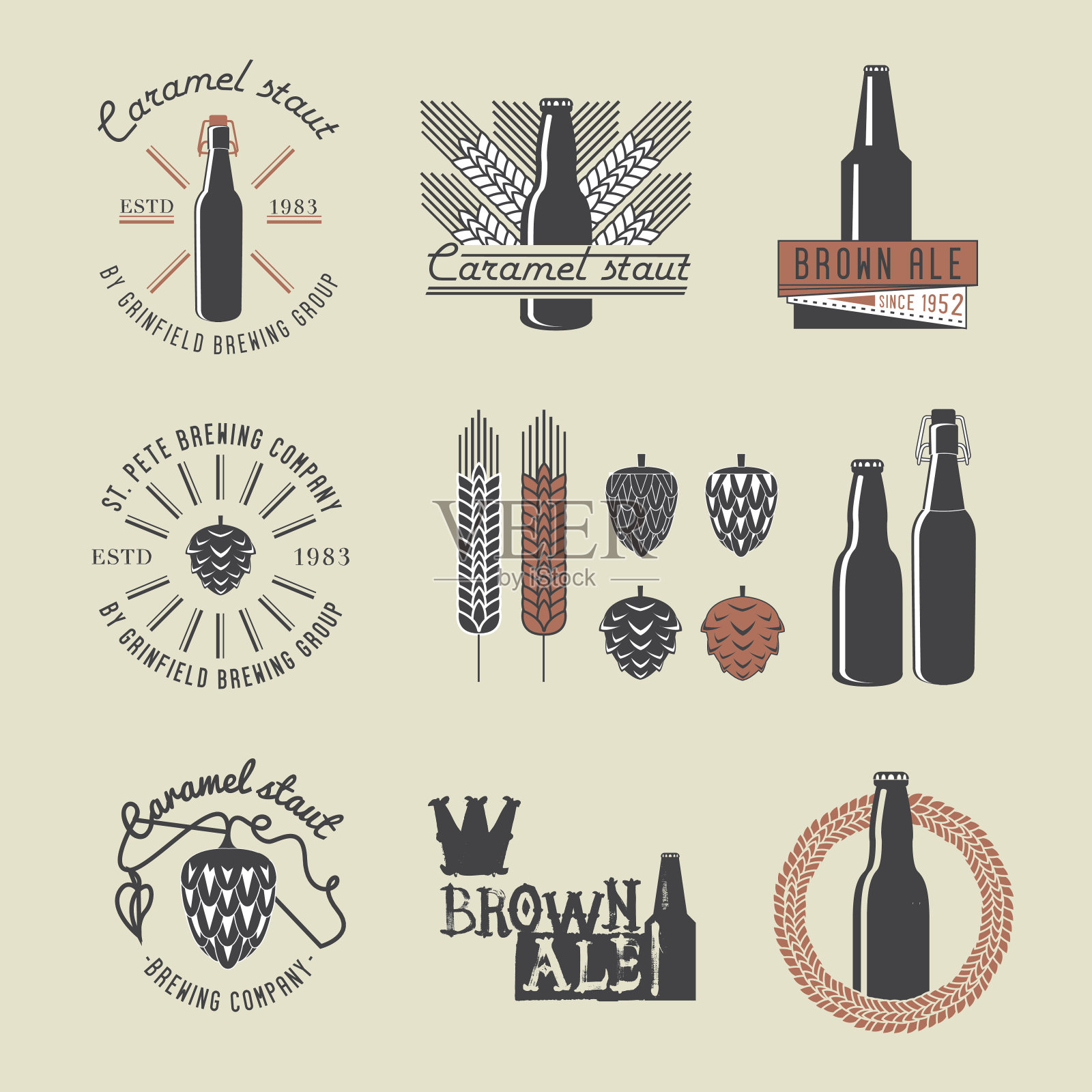 精酿啤酒插画图片素材