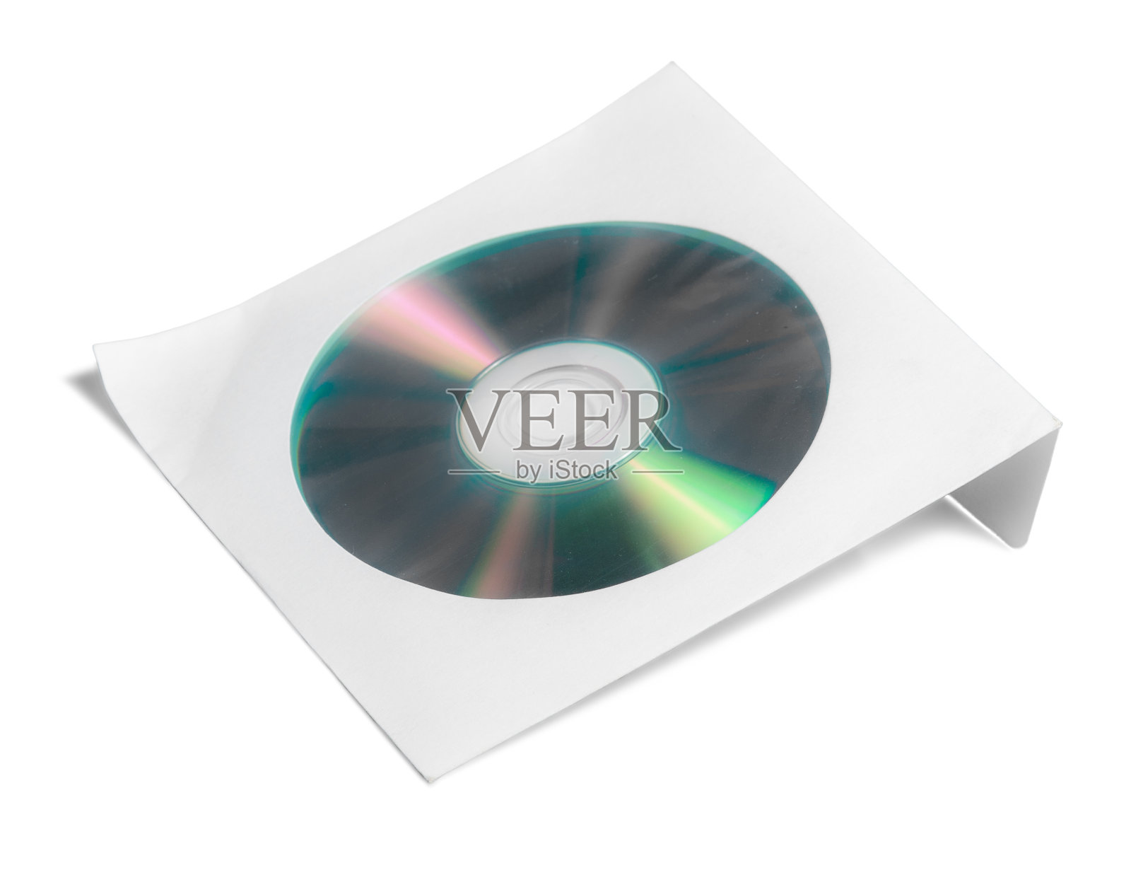 CD纸袋在白色背景和阴影照片摄影图片