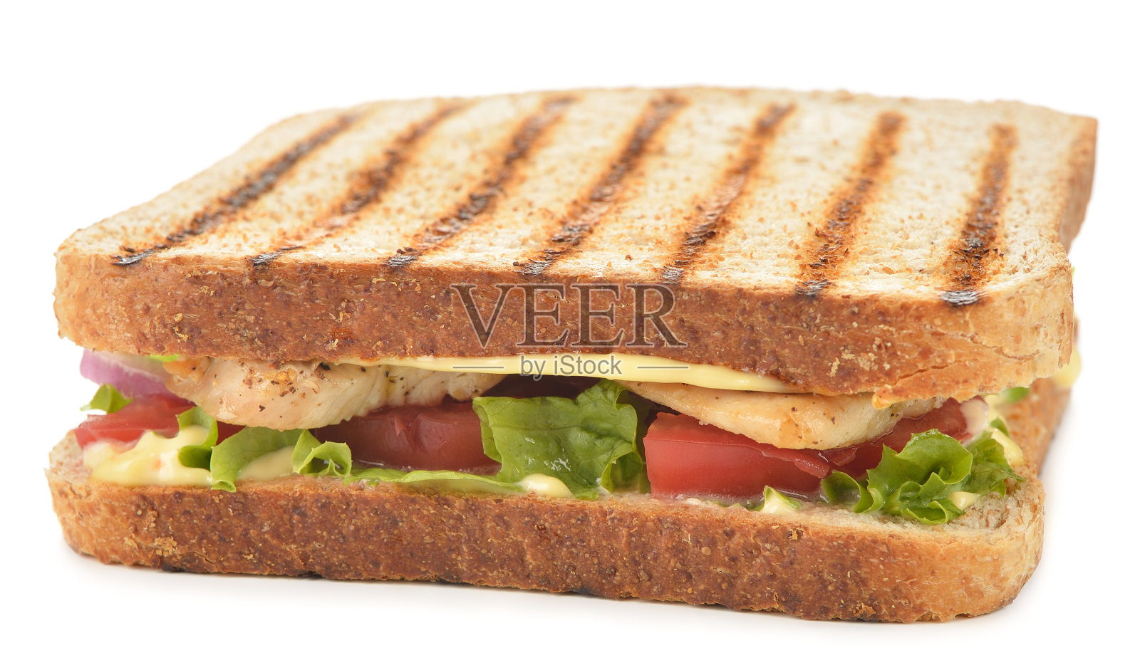 鸡肉和蔬菜三明治照片摄影图片