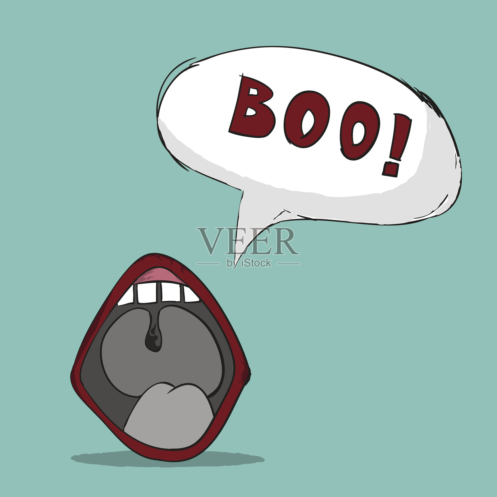 小不点的卡通怪物吓着说嘘!为向量设计元素图片