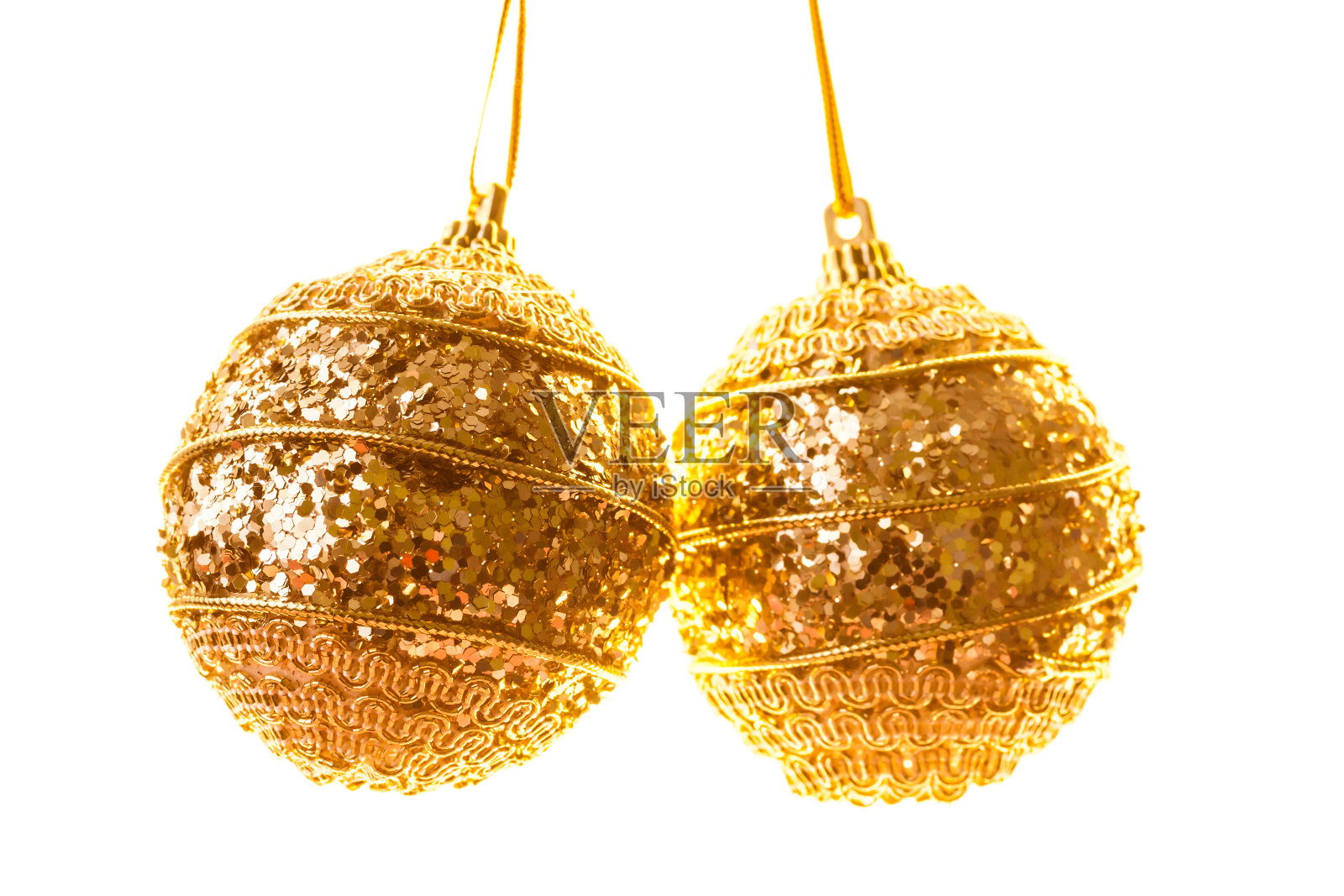 金色的圣诞球照片摄影图片