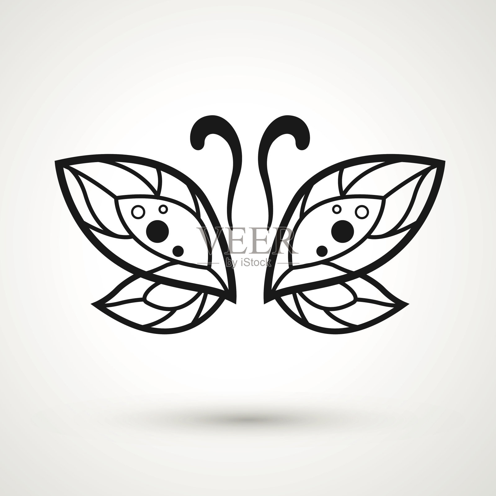 蝴蝶图标矢量设计元素图片