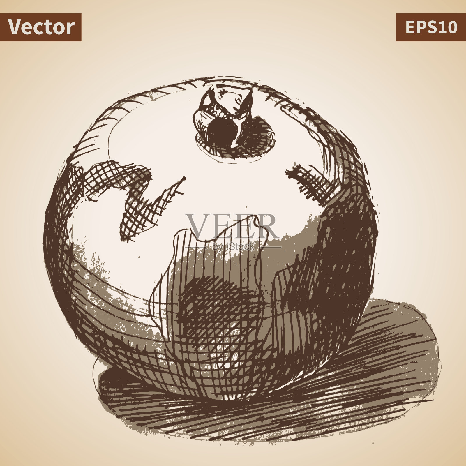 石榴石矢量草图，设计插画。插画图片素材