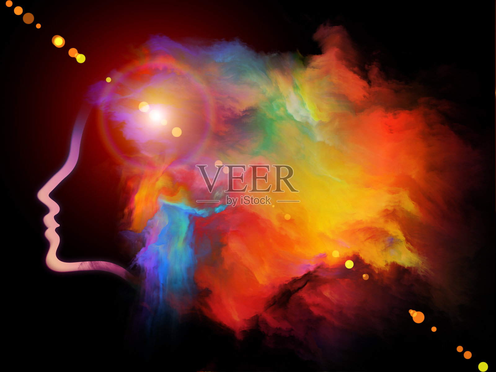 云中的脸插画图片素材