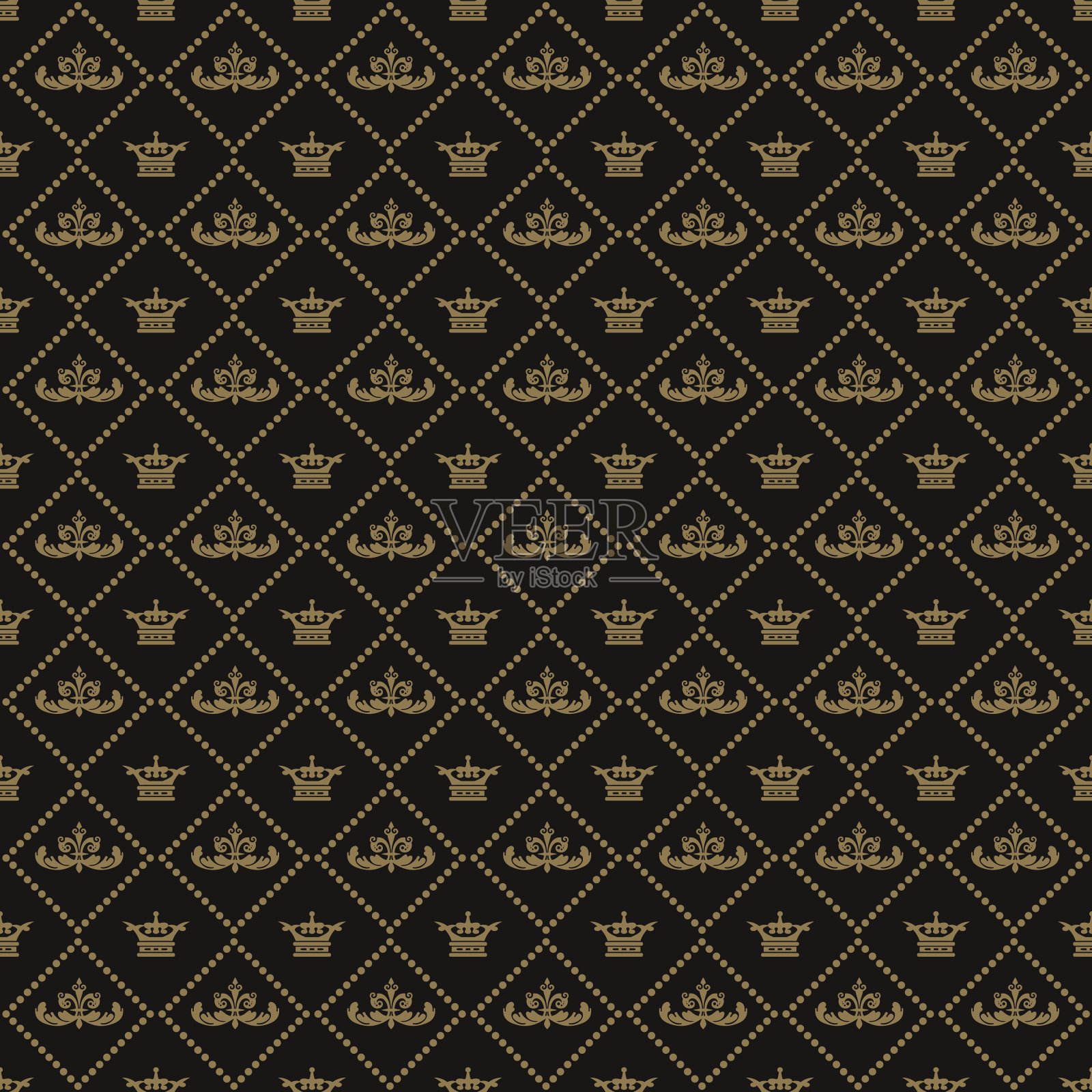 无缝图案复古墙纸插画图片素材