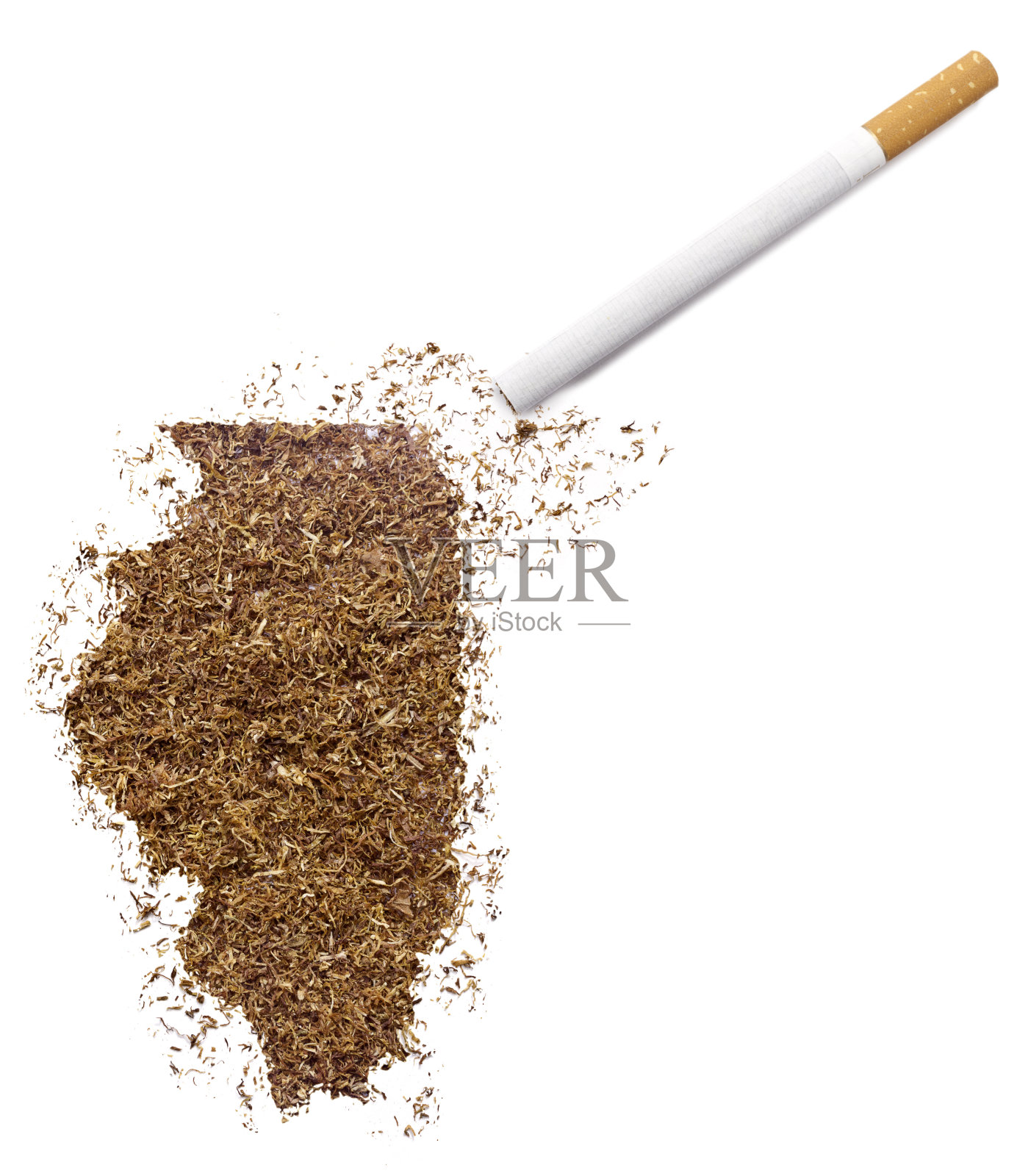 伊利诺伊州形状的香烟和烟草(系列)照片摄影图片