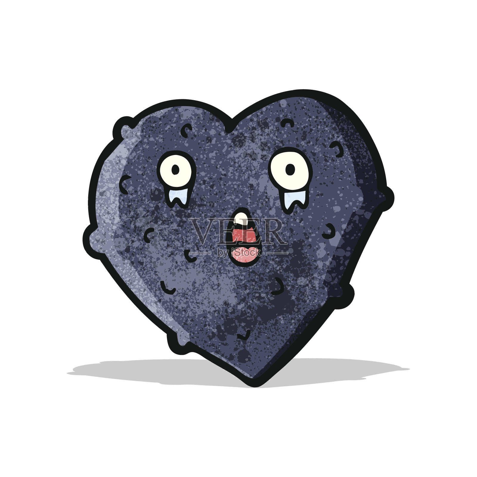 卡通黑心插画图片素材