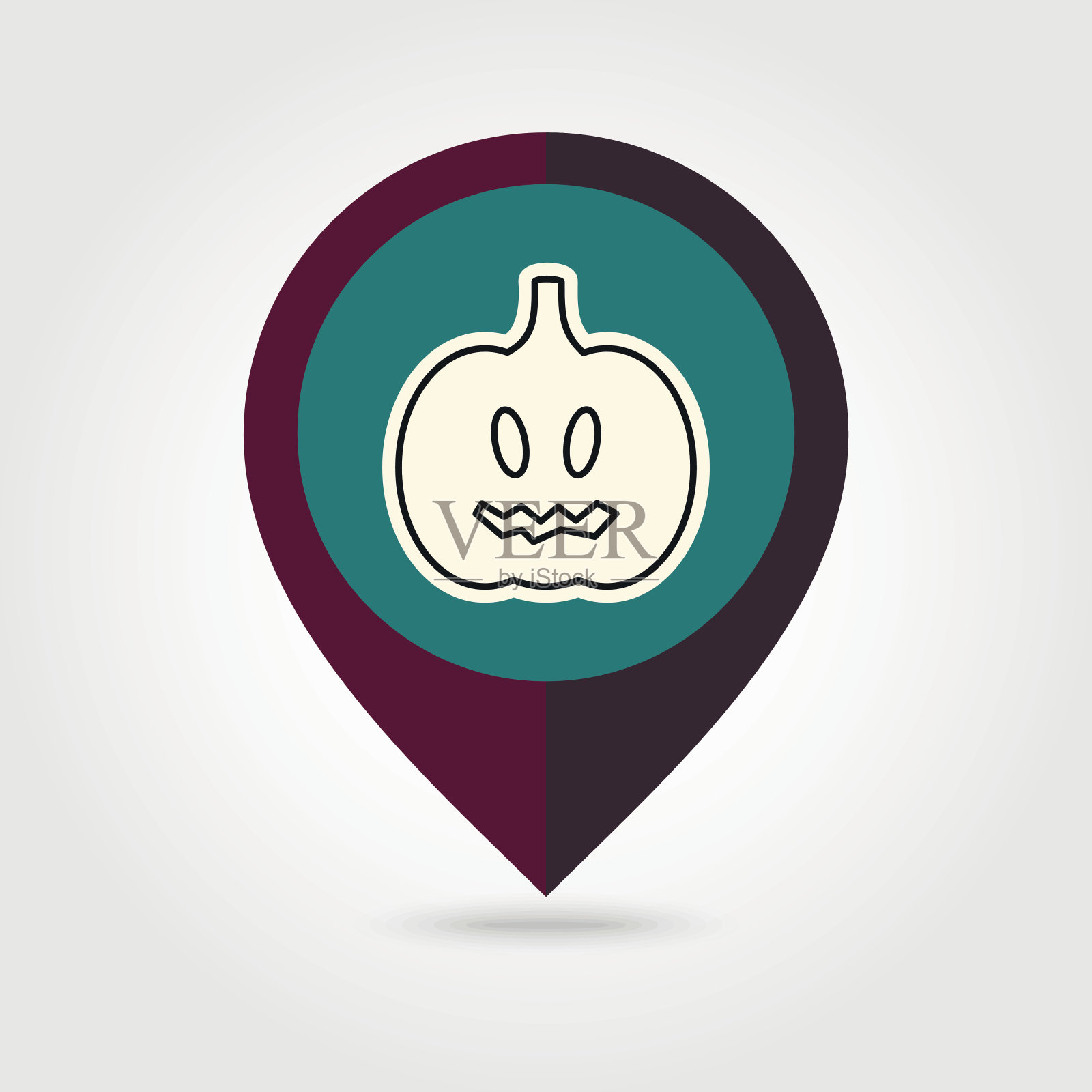 万圣节南瓜图钉图标插画图片素材