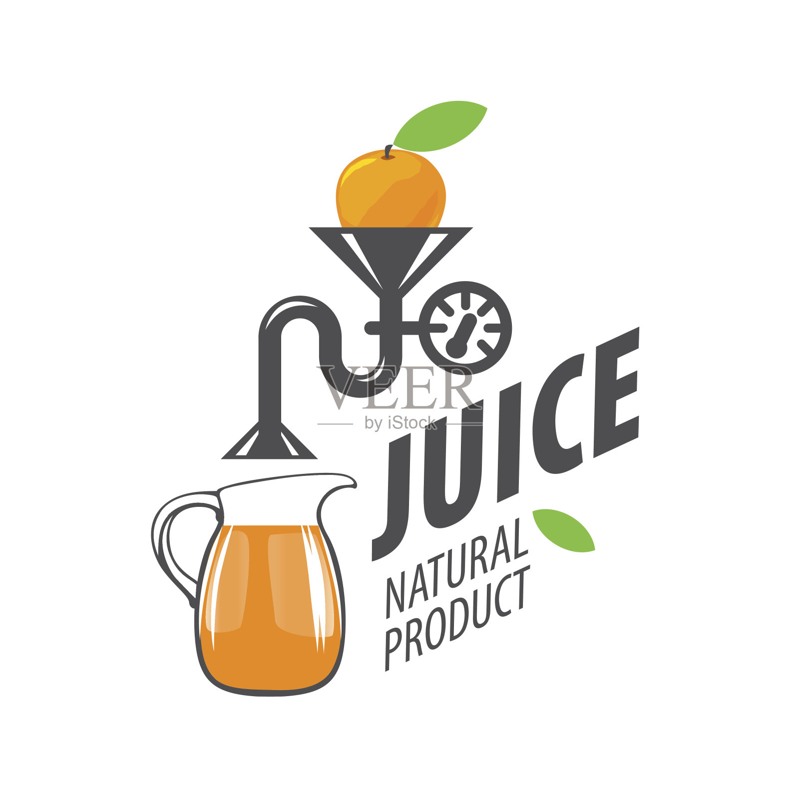 鲜榨果汁的象征插画图片素材