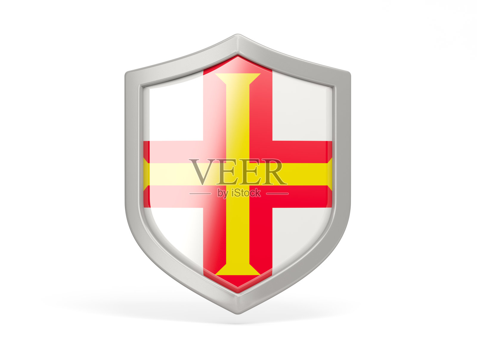 盾图标与根西旗照片摄影图片