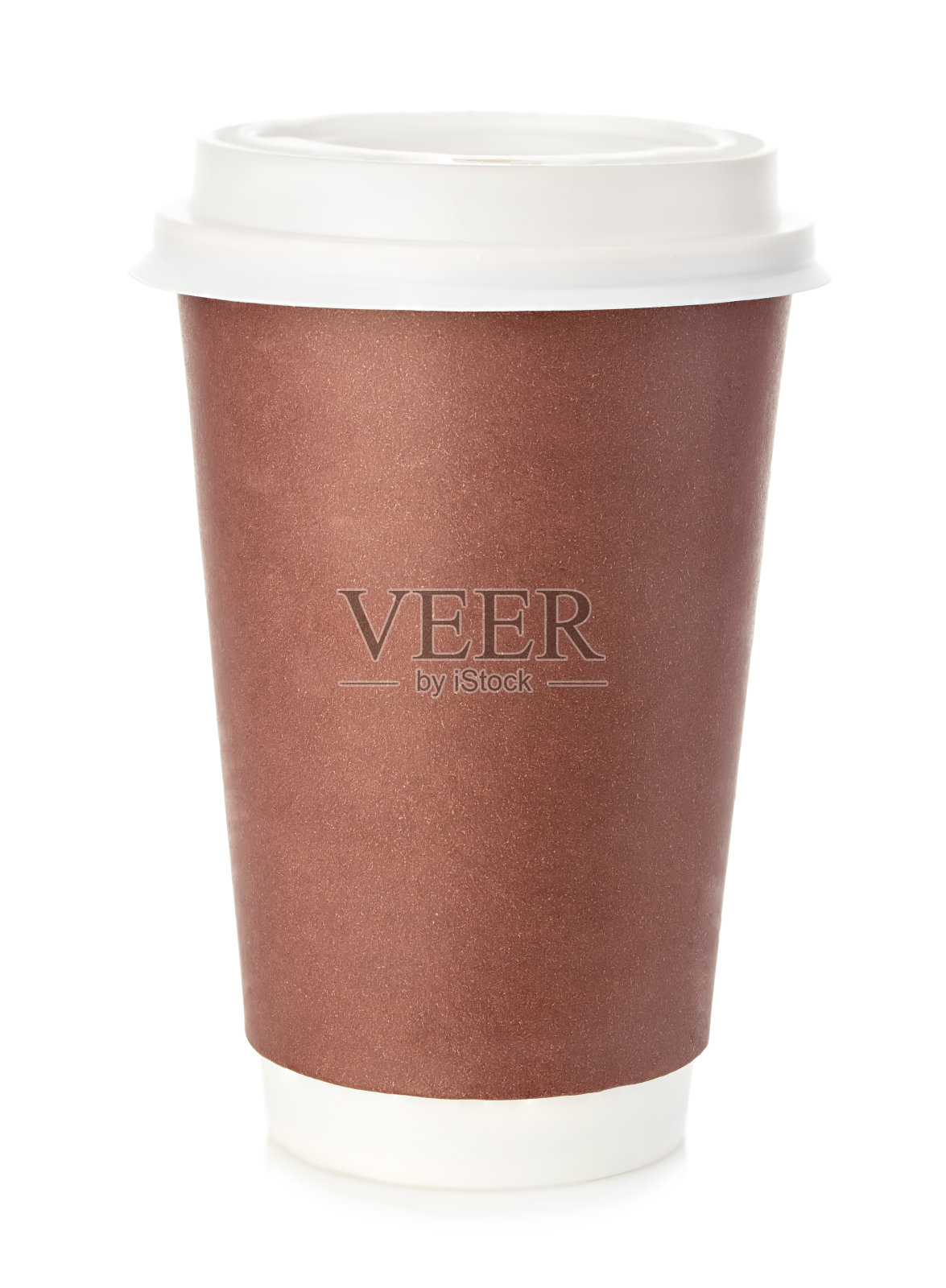 大杯咖啡色的咖啡近距离孤立在白色。照片摄影图片