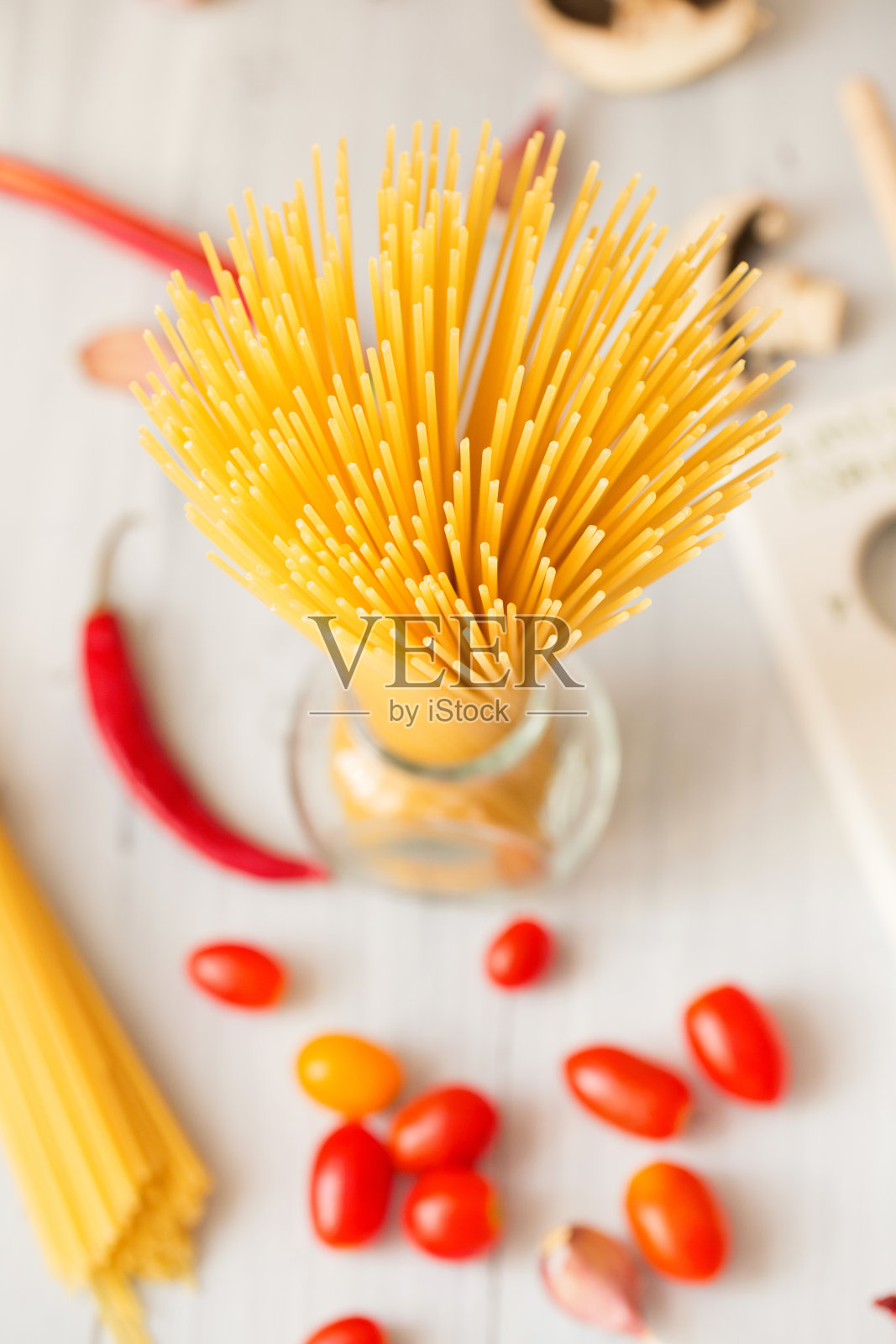 一些意大利面条。照片摄影图片