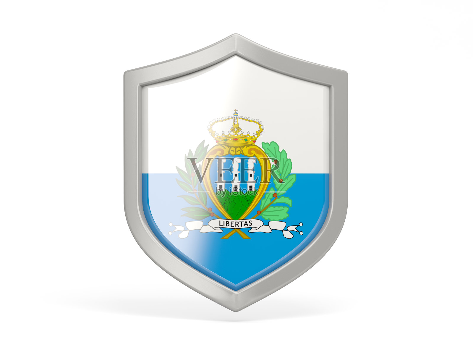 盾牌图标与圣马力诺旗照片摄影图片