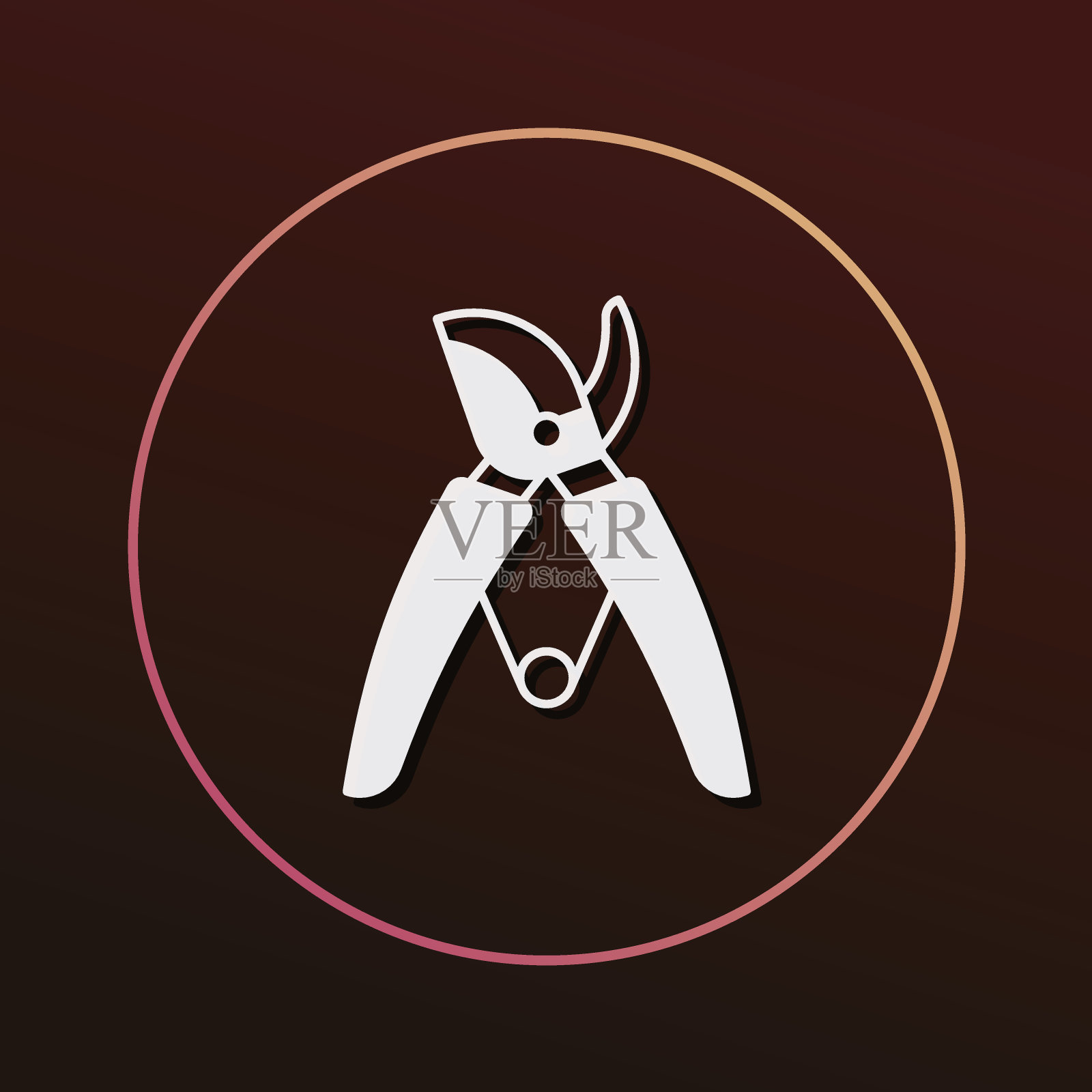 园艺剪刀图标插画图片素材