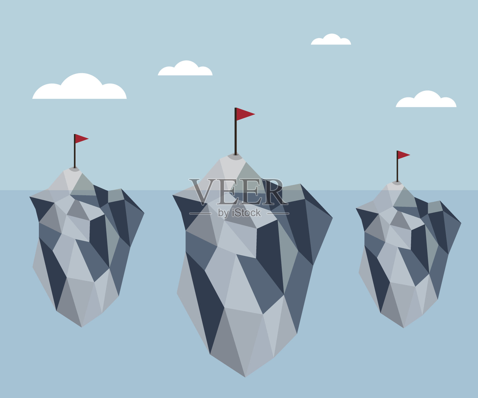 冰山多边形背景矢量设计元素图片