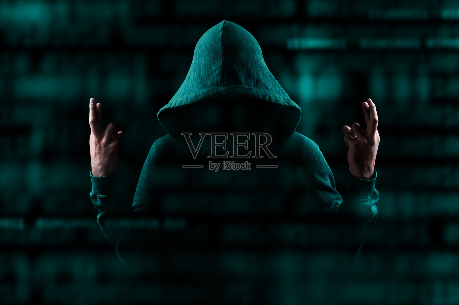 黑客双手合十照片摄影图片