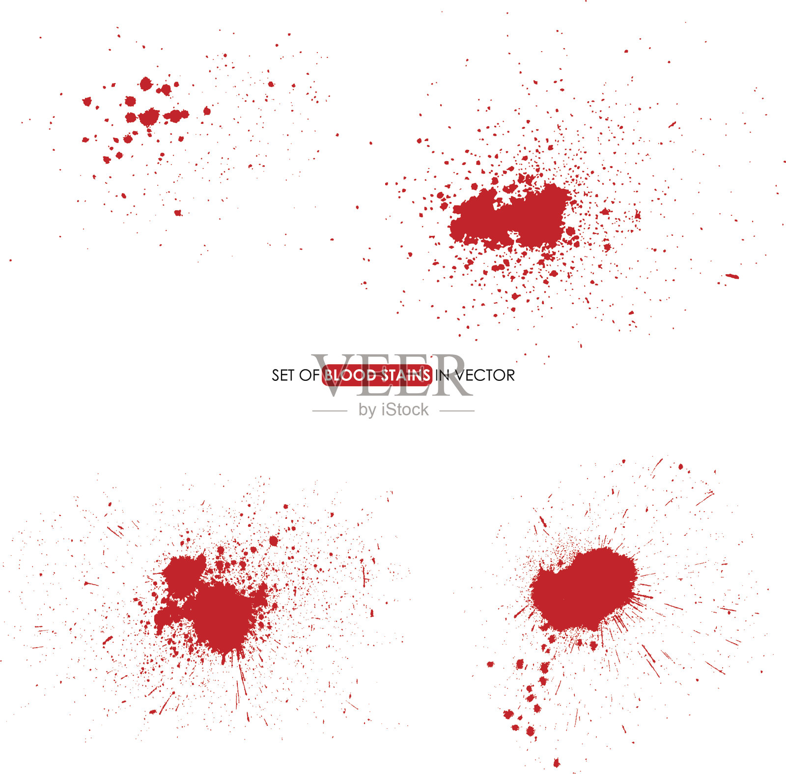 抽象的红色飞溅在白色的背景。插画图片素材