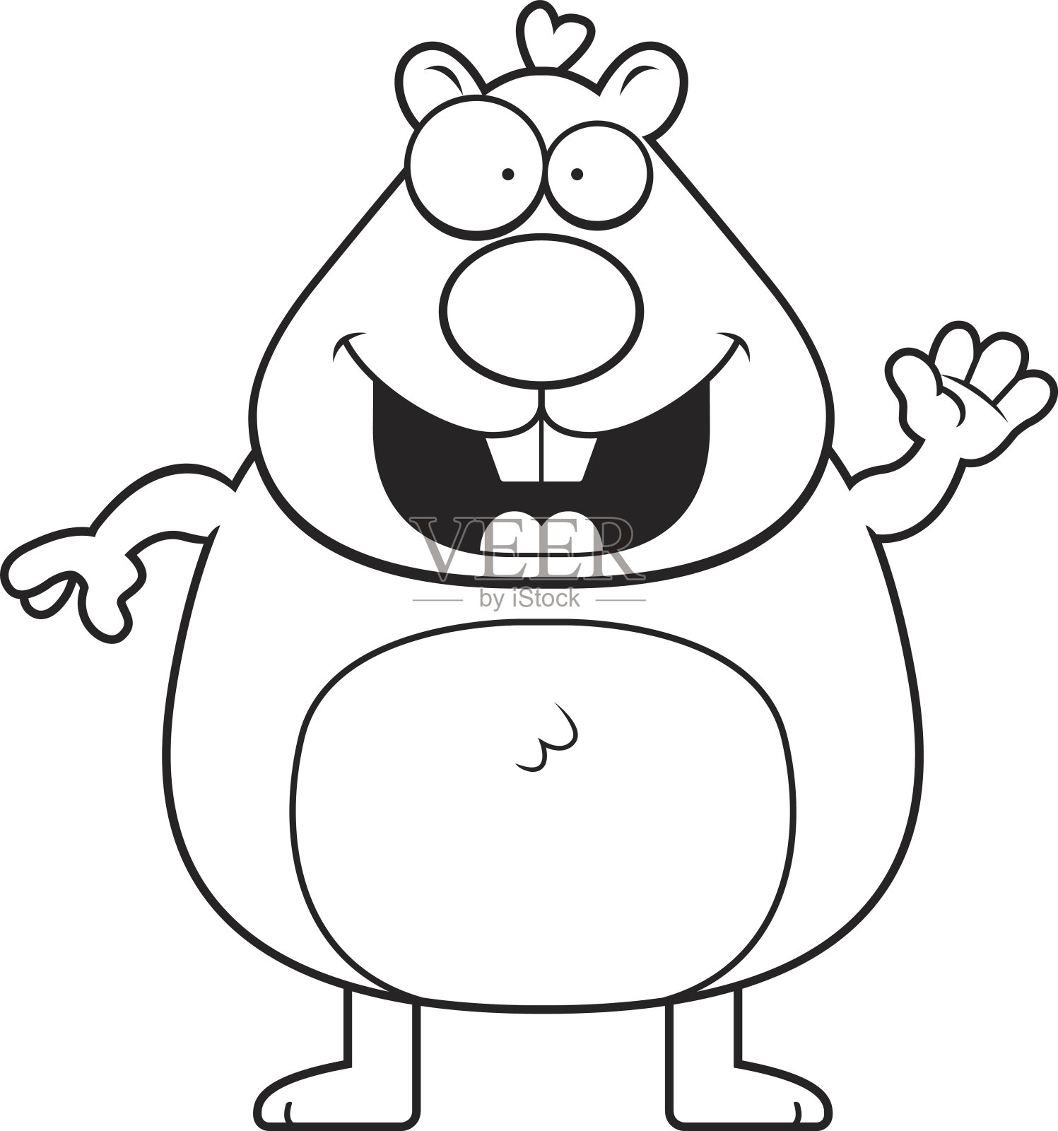 卡通仓鼠挥舞着设计元素图片