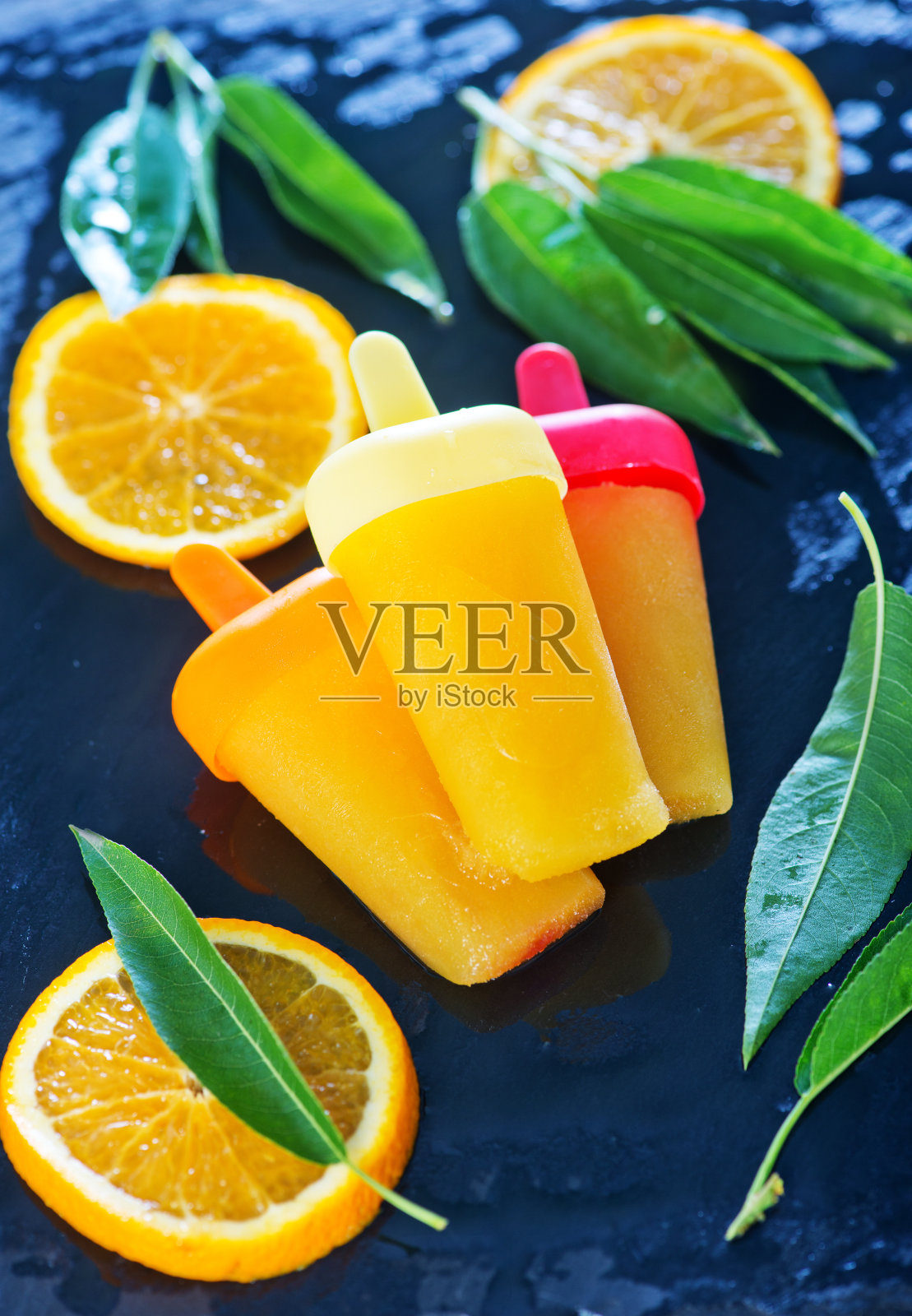 自制的橘子冰淇淋照片摄影图片