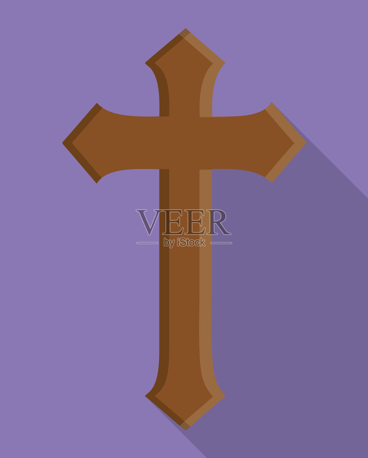 十字架木宗教教堂图标。矢量图形插画图片素材