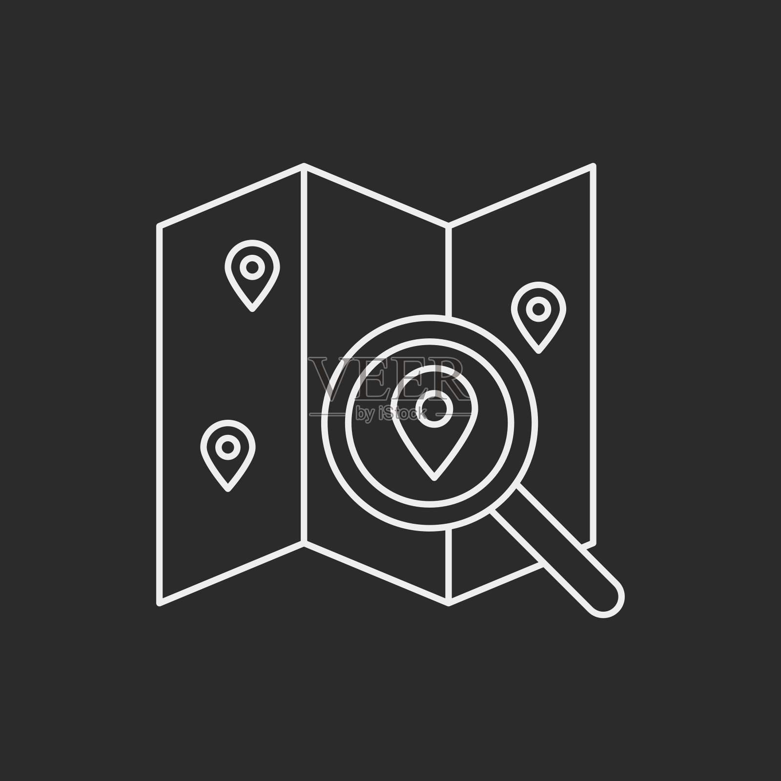 线地图图标插画图片素材