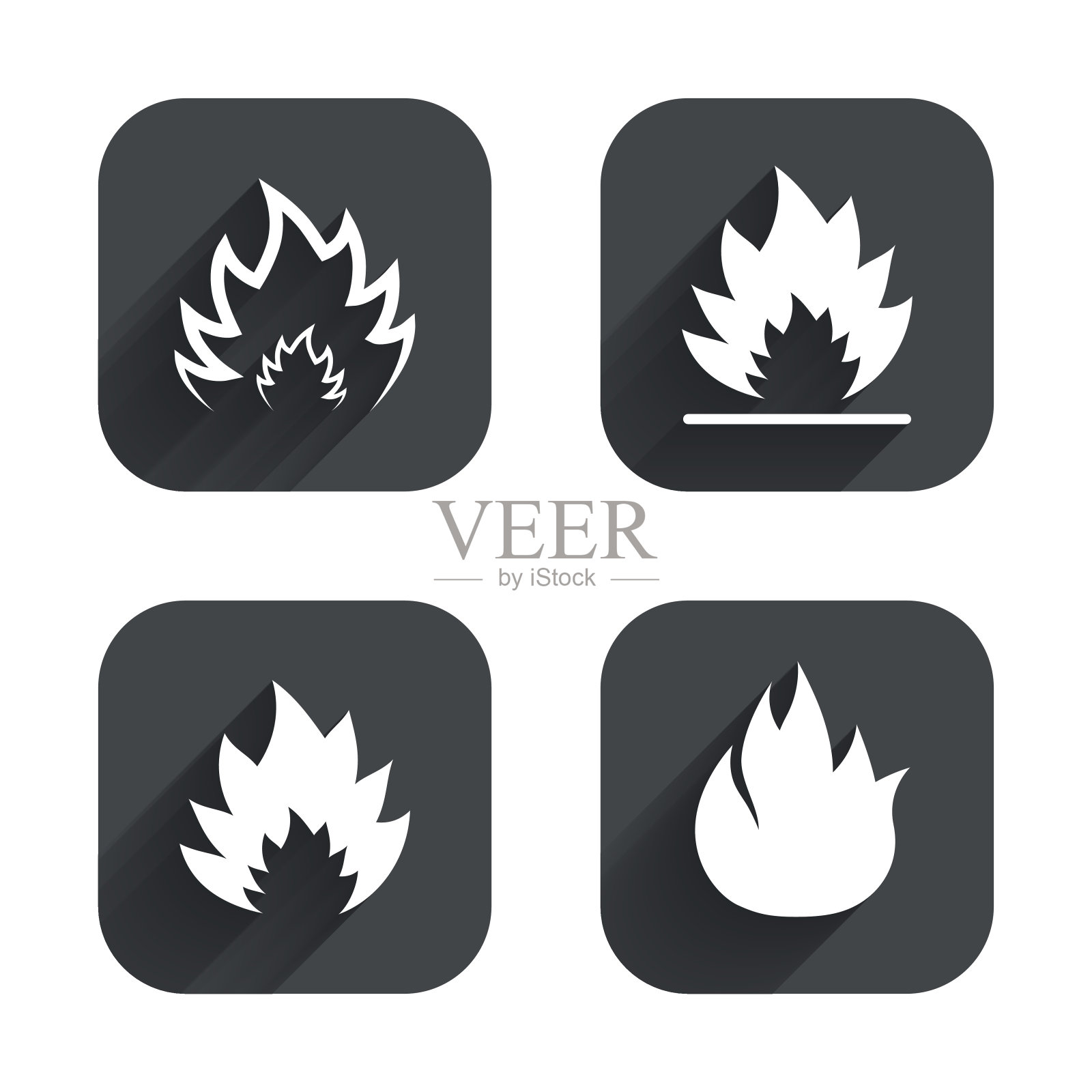 火灾火焰图标。热的迹象。图标素材