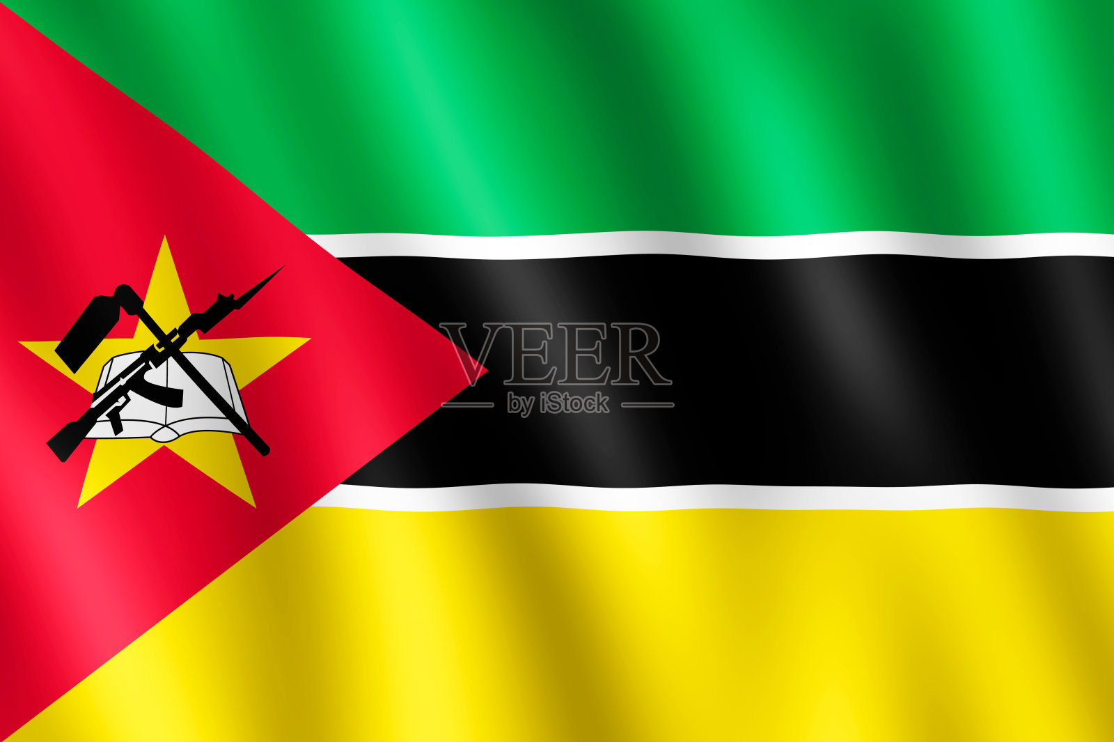 莫桑比克国旗迎风飘扬照片摄影图片