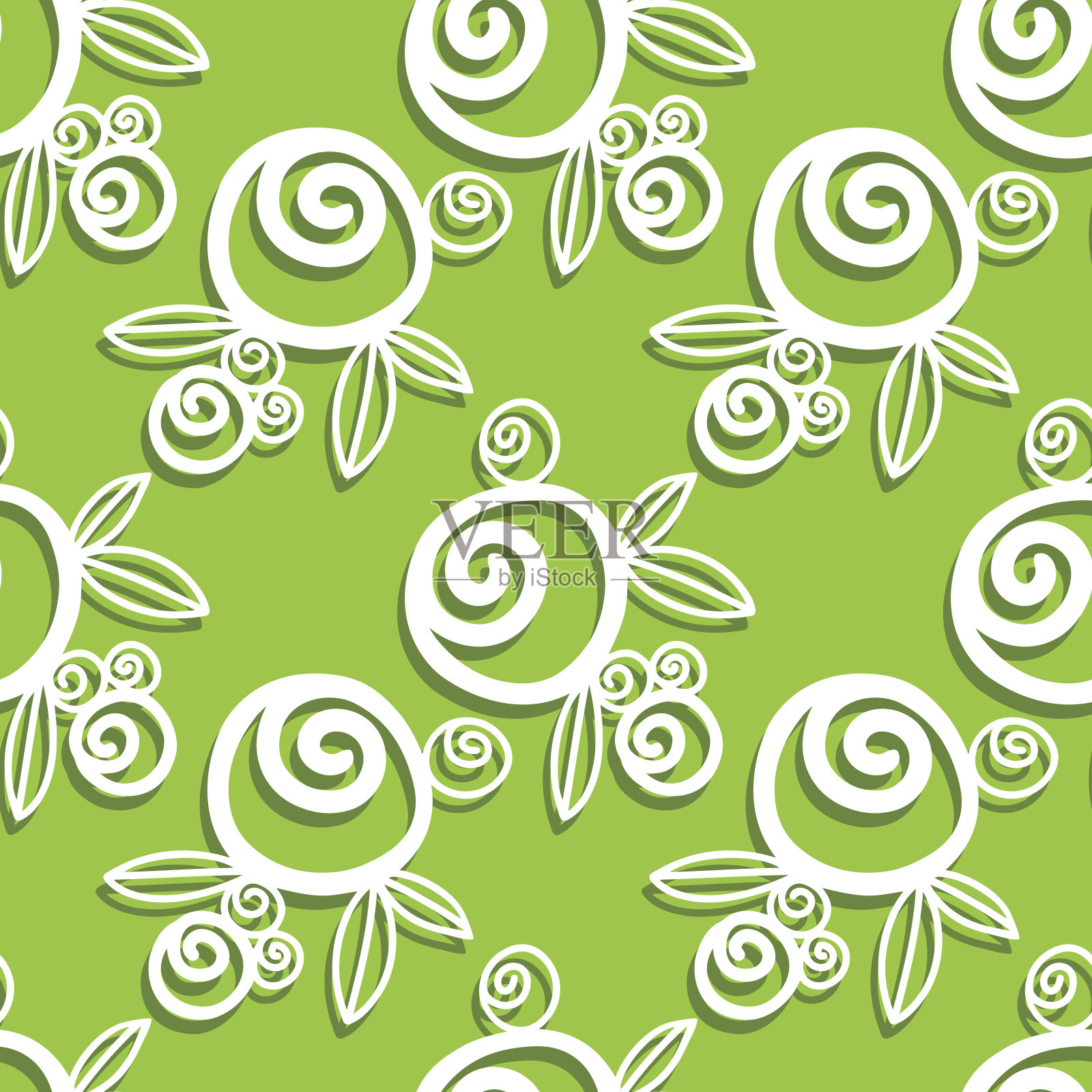 无缝带花图案插画图片素材