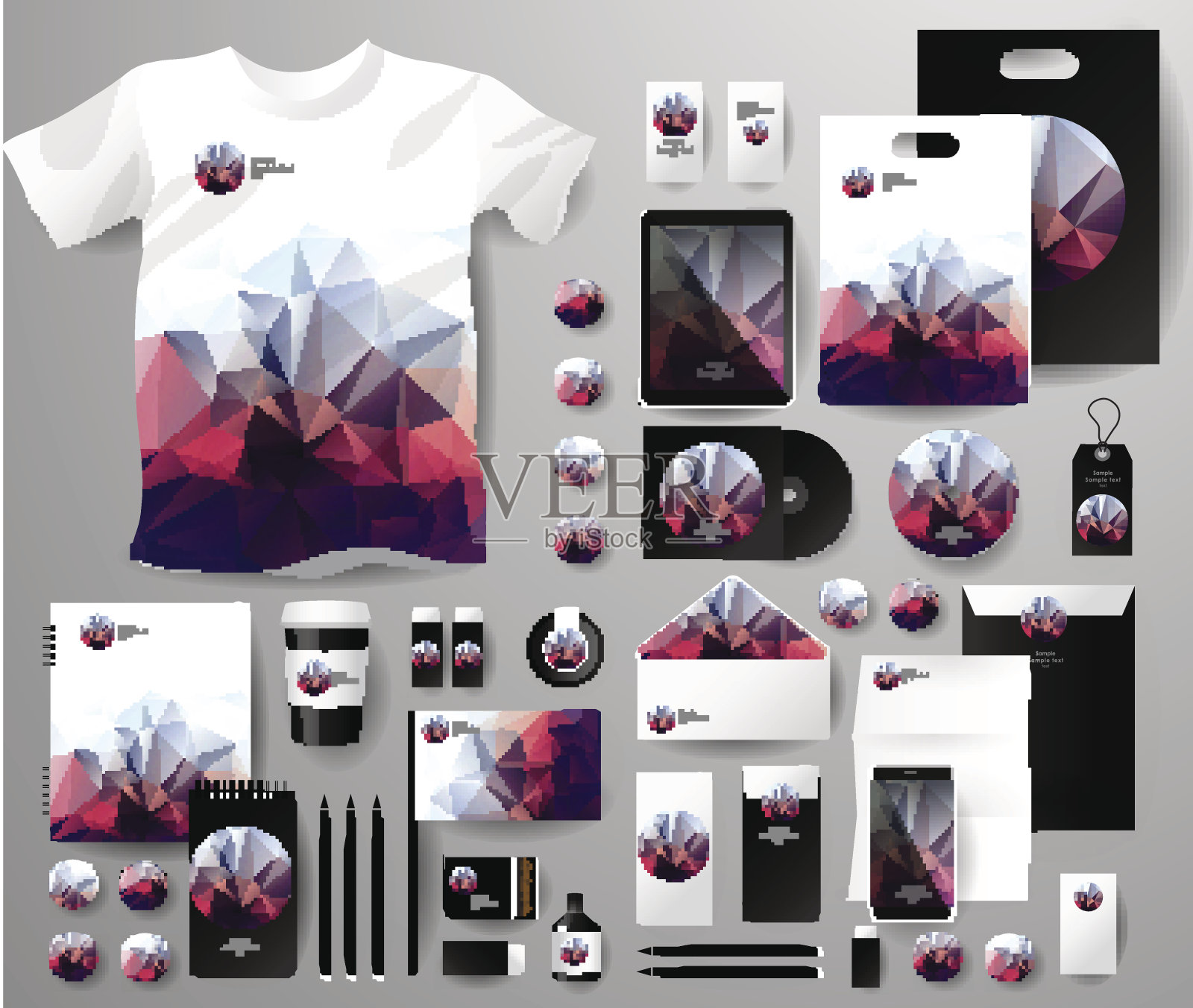 抽象业务设置。企业形象的模板插画图片素材