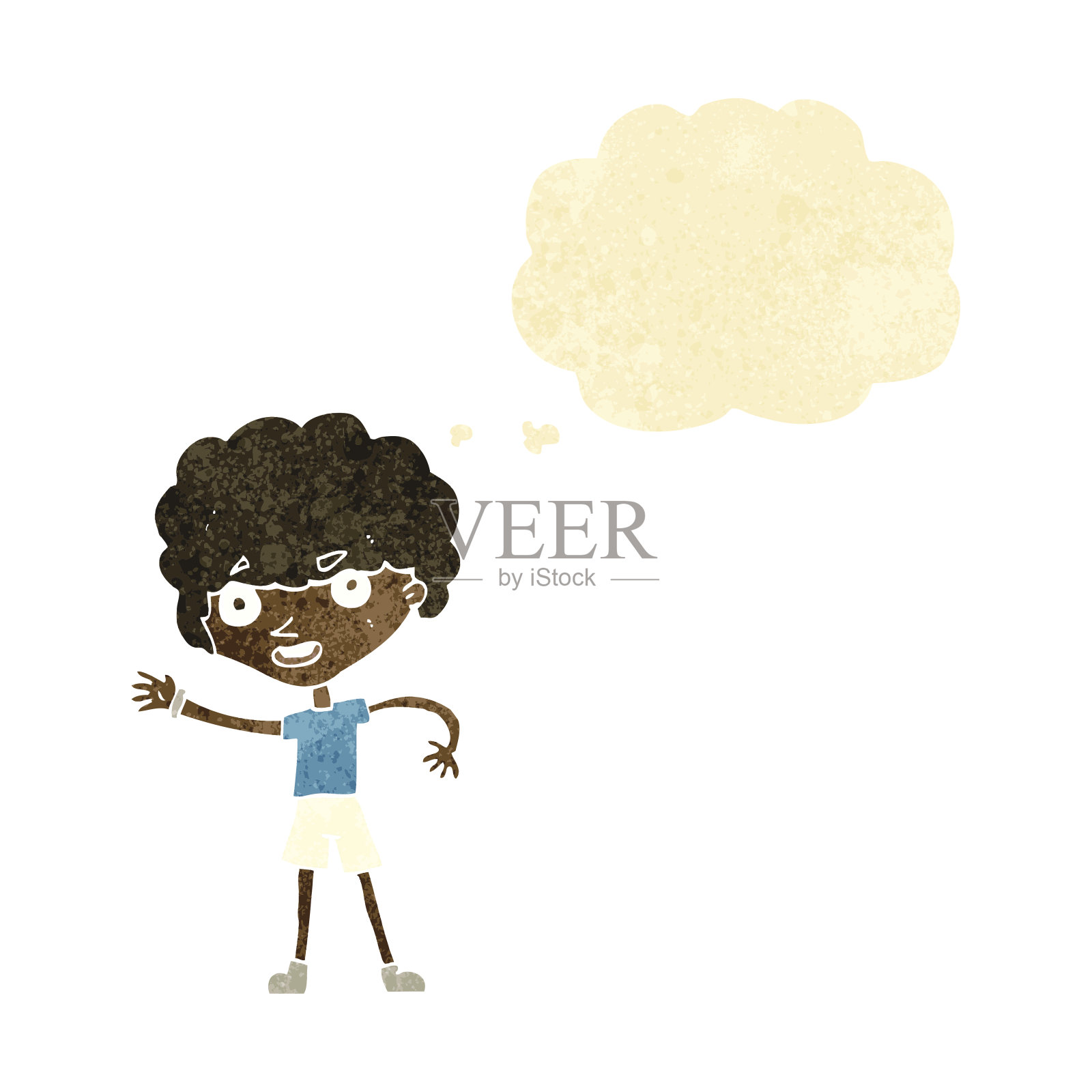 卡通运动人物与思想泡泡插画图片素材