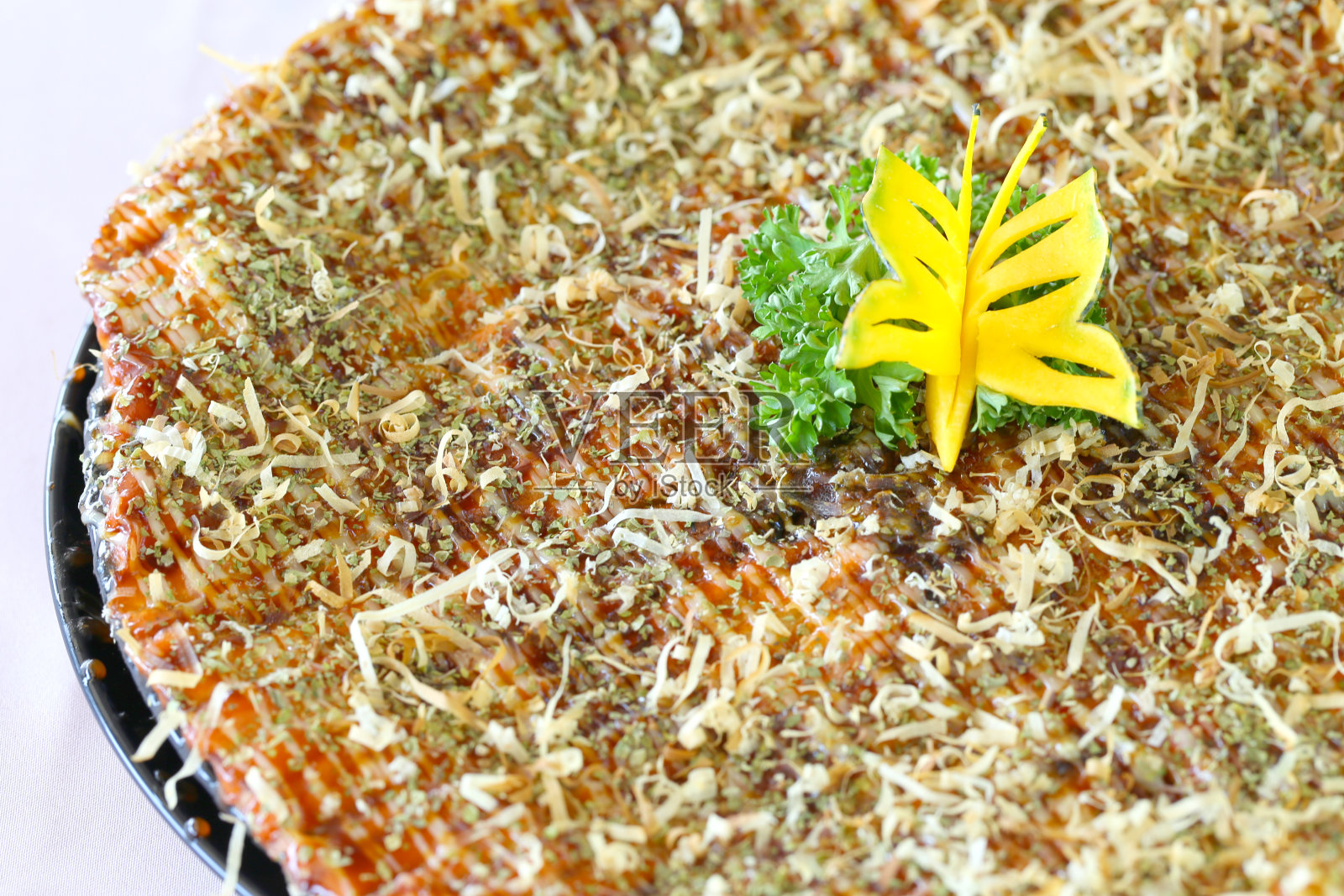 披萨的日本风格照片摄影图片