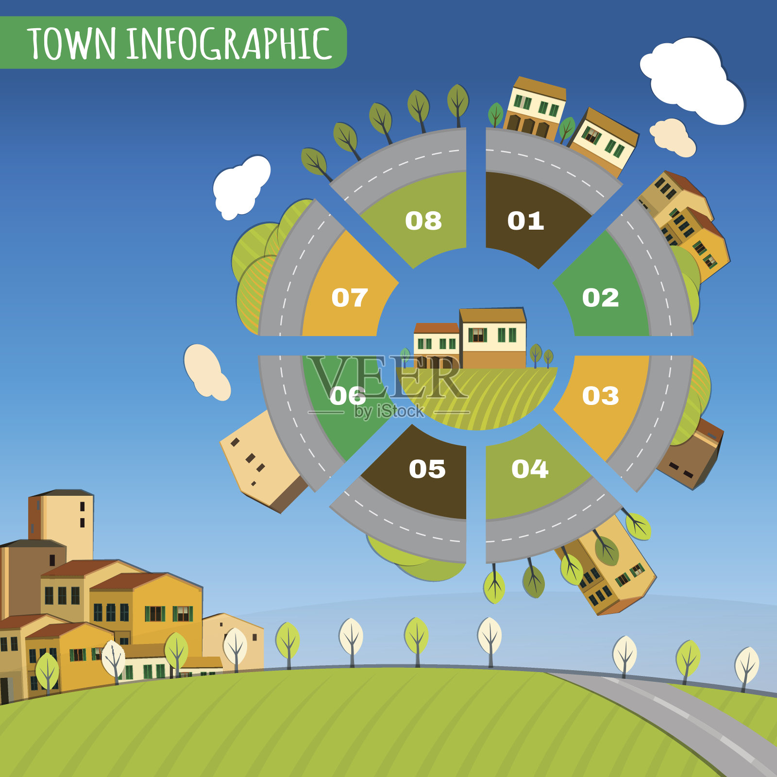 城市信息图插画图片素材