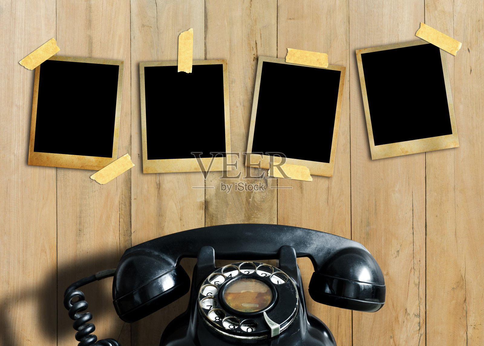 旧照片和旧电话照片摄影图片