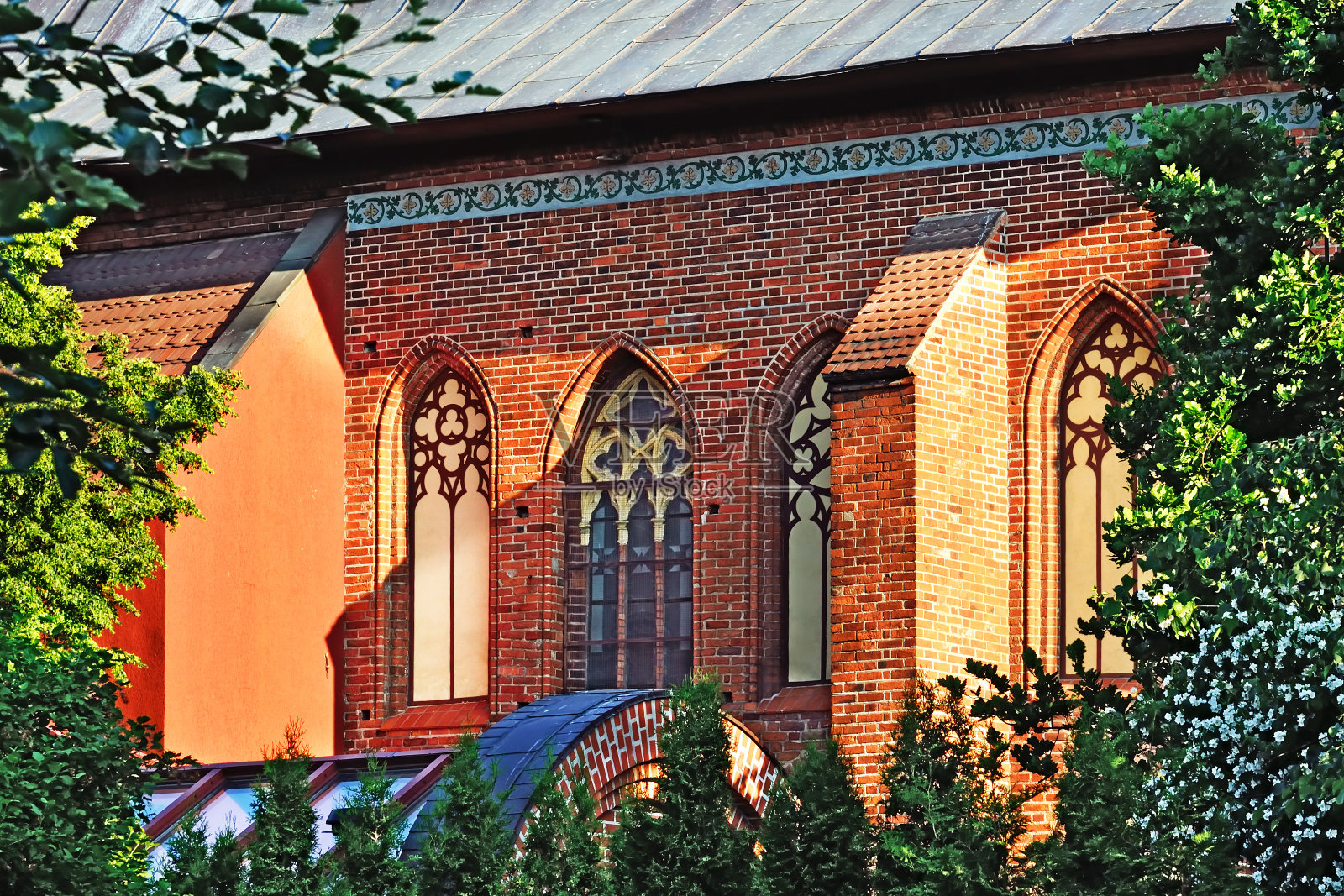 夏日夜晚的哥尼斯堡大教堂。俄罗斯加里宁格勒照片摄影图片