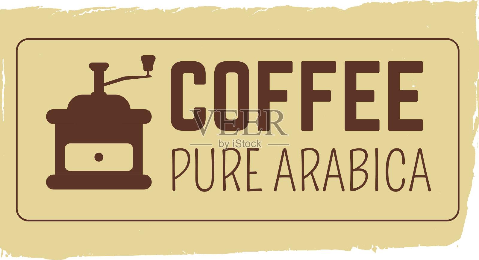 咖啡邮票或标志设计。插画图片素材