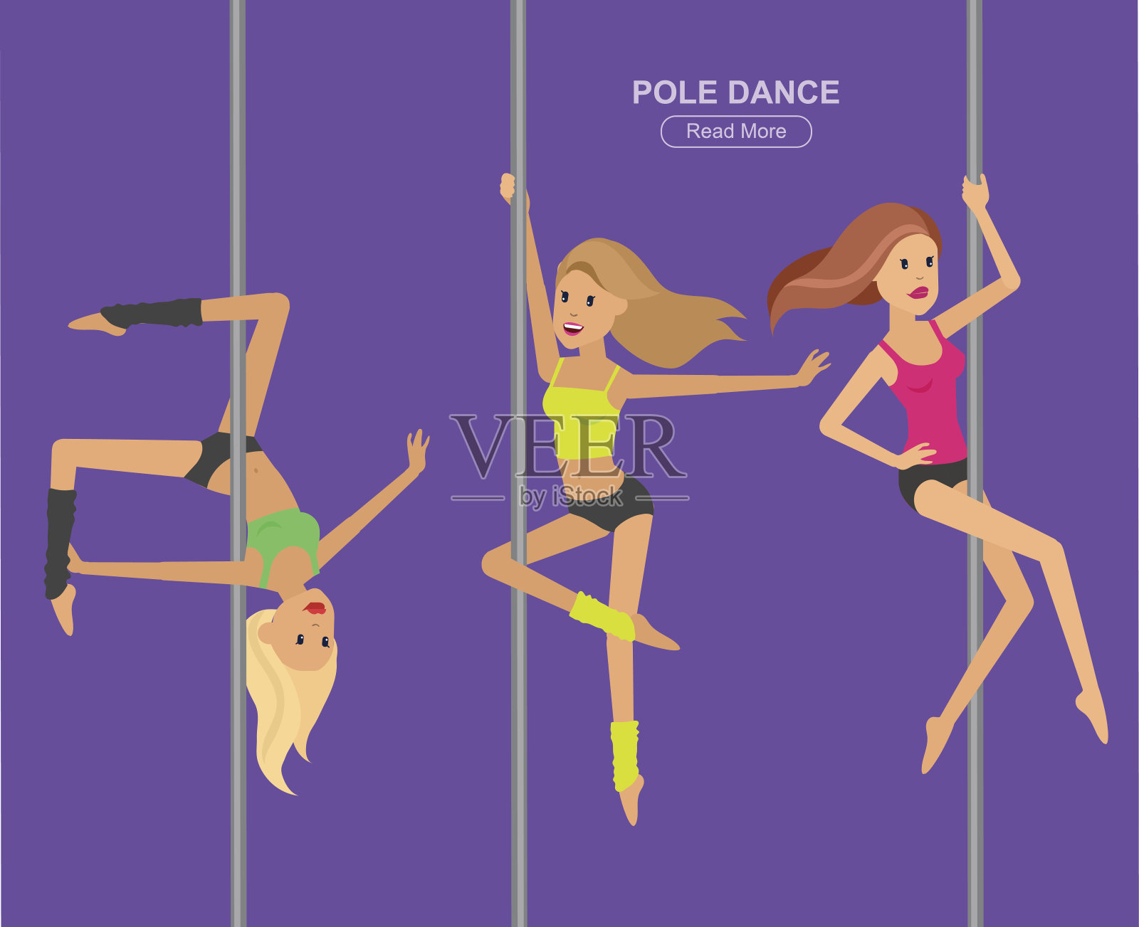 健康的女人伸展她的腿热身-孤立插画图片素材