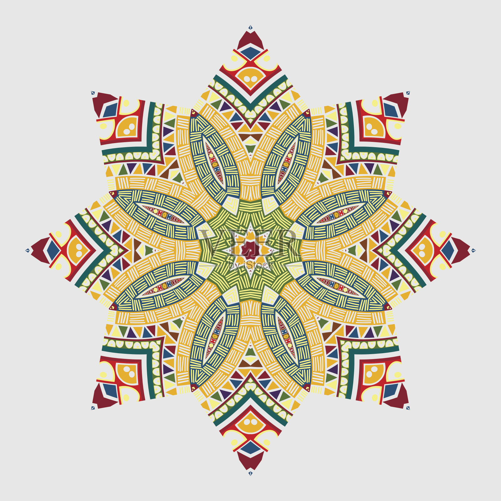 阿拉伯风格圆形抽象图案插画图片素材