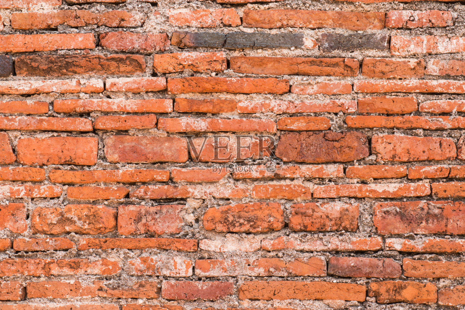 背景墙由红砖制成。照片摄影图片