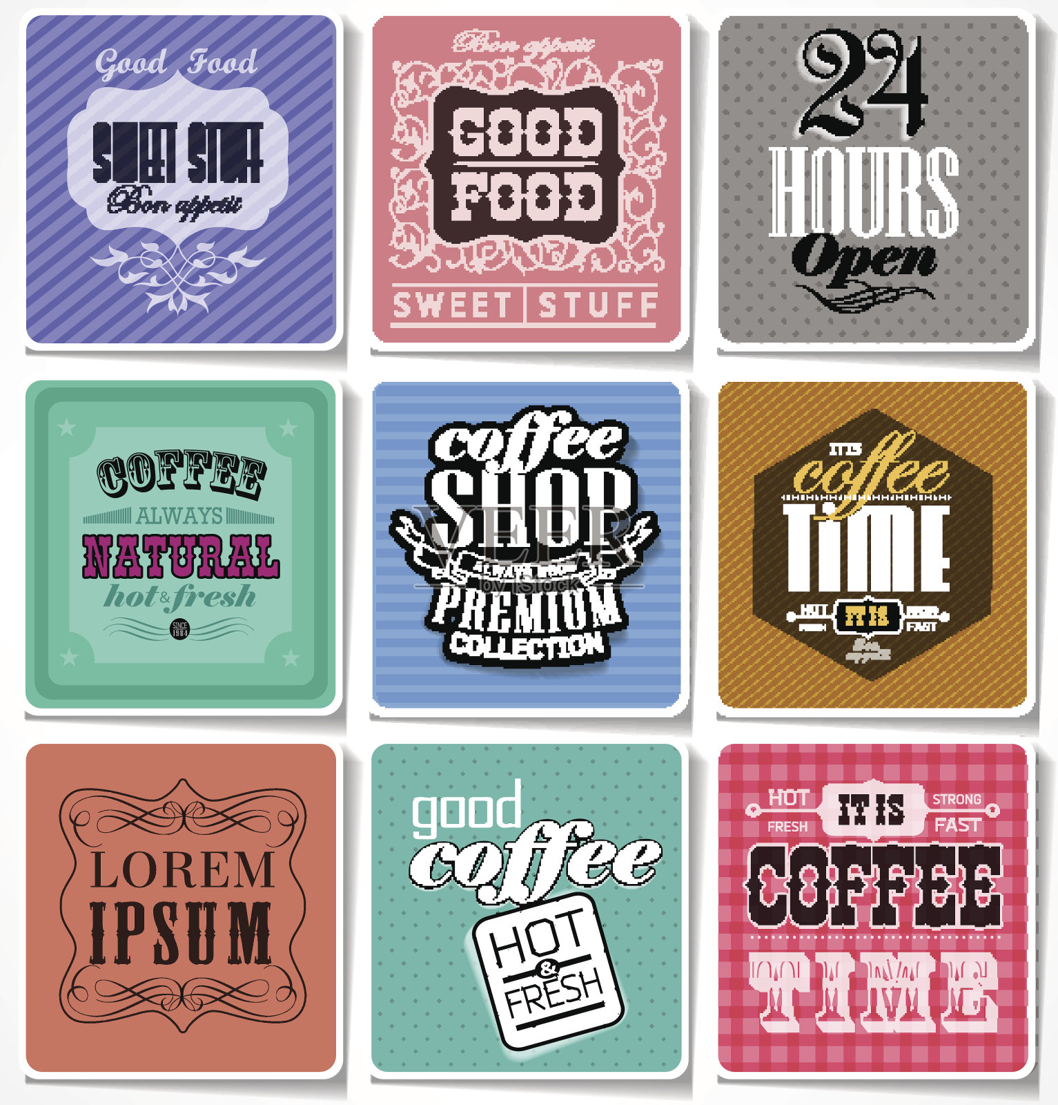 复古套装插画图片素材