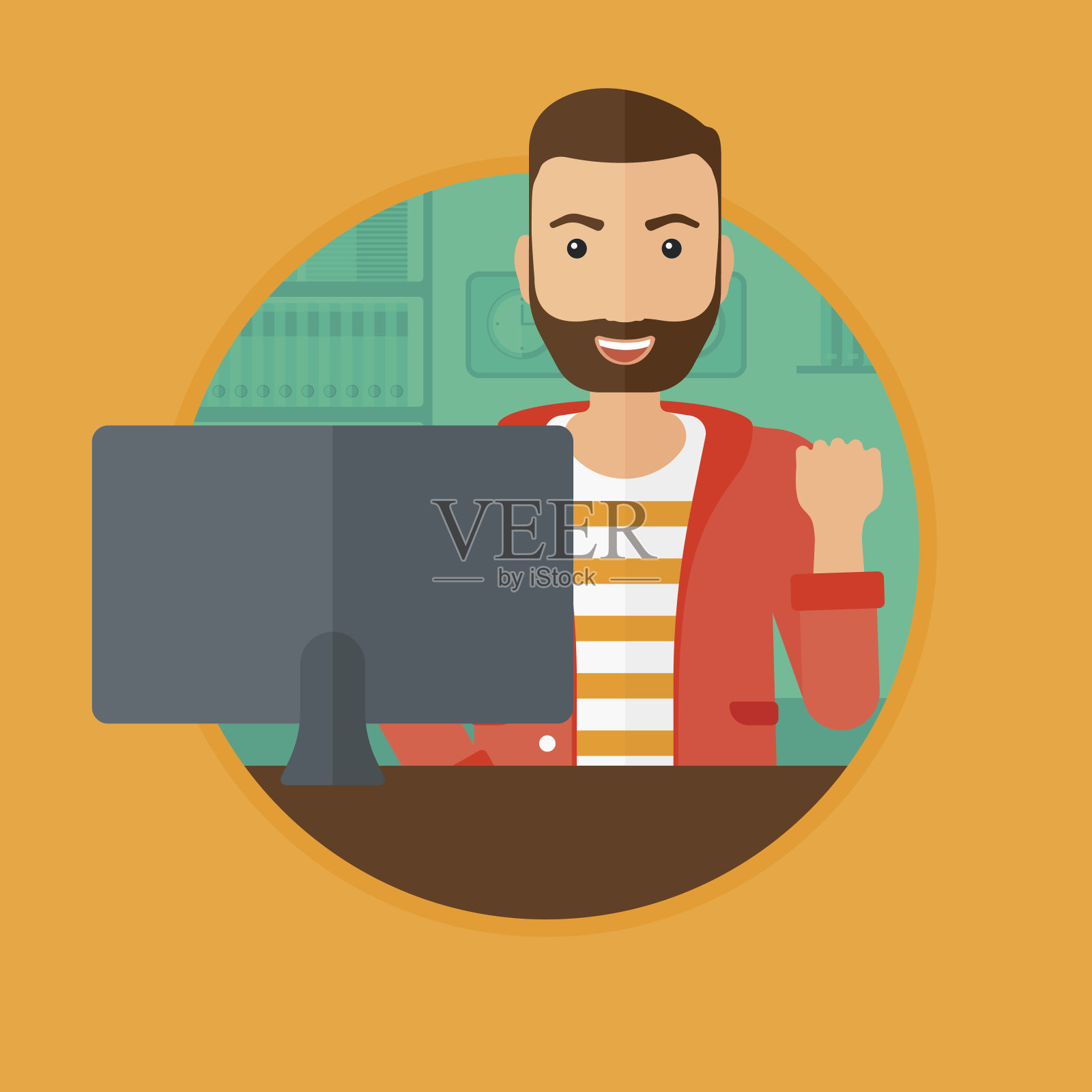 快乐的成功的人。插画图片素材